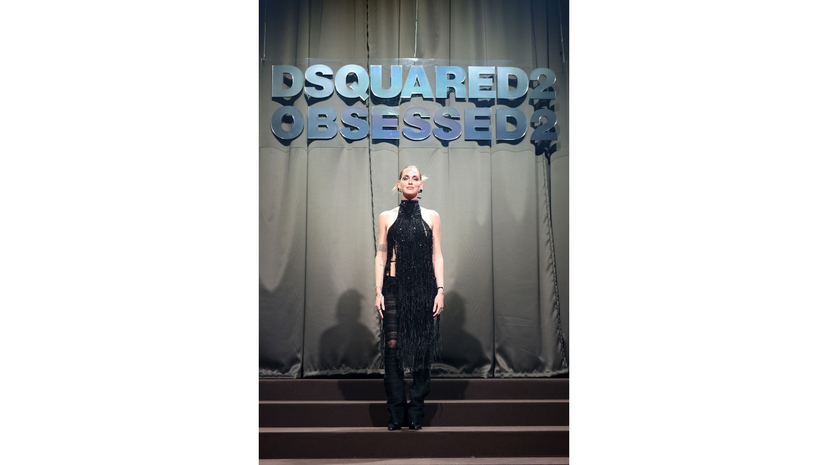 Chiara Ferragni partecipa alla sfilata Dsquared2 A/I 2025-2026 durante la Milano Fashion Week; Moda donna Autunno/Inverno 2025/2026 - Credits Getty Images