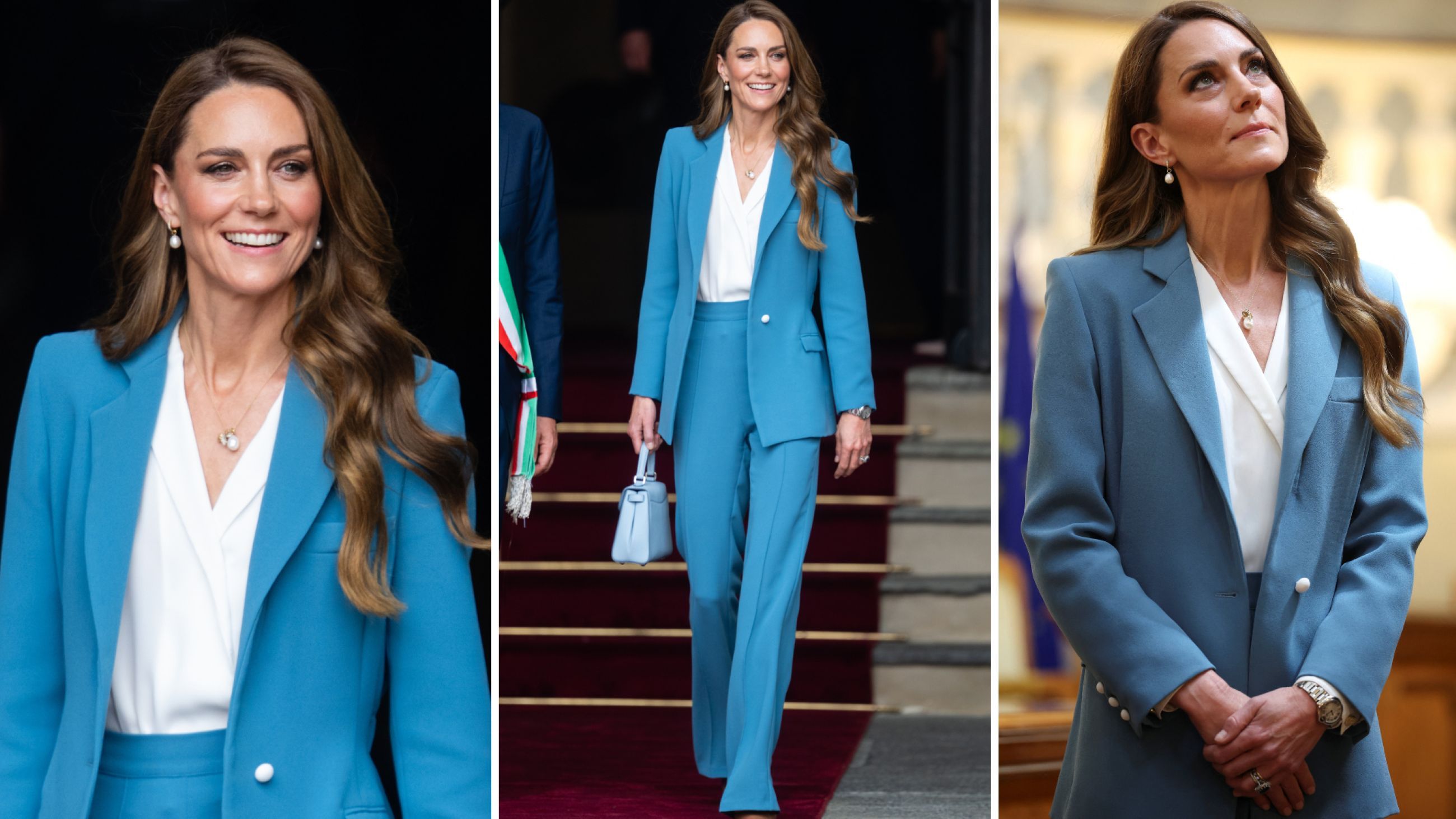 Catherine, Principessa del Galles, visita Piazza Camillo Prampolini, dove viene accolta dalla città presso il Municipio di Reggio Emilia, durante la sua visita a Reggio Emilia, 2026 - Credits Getty Images