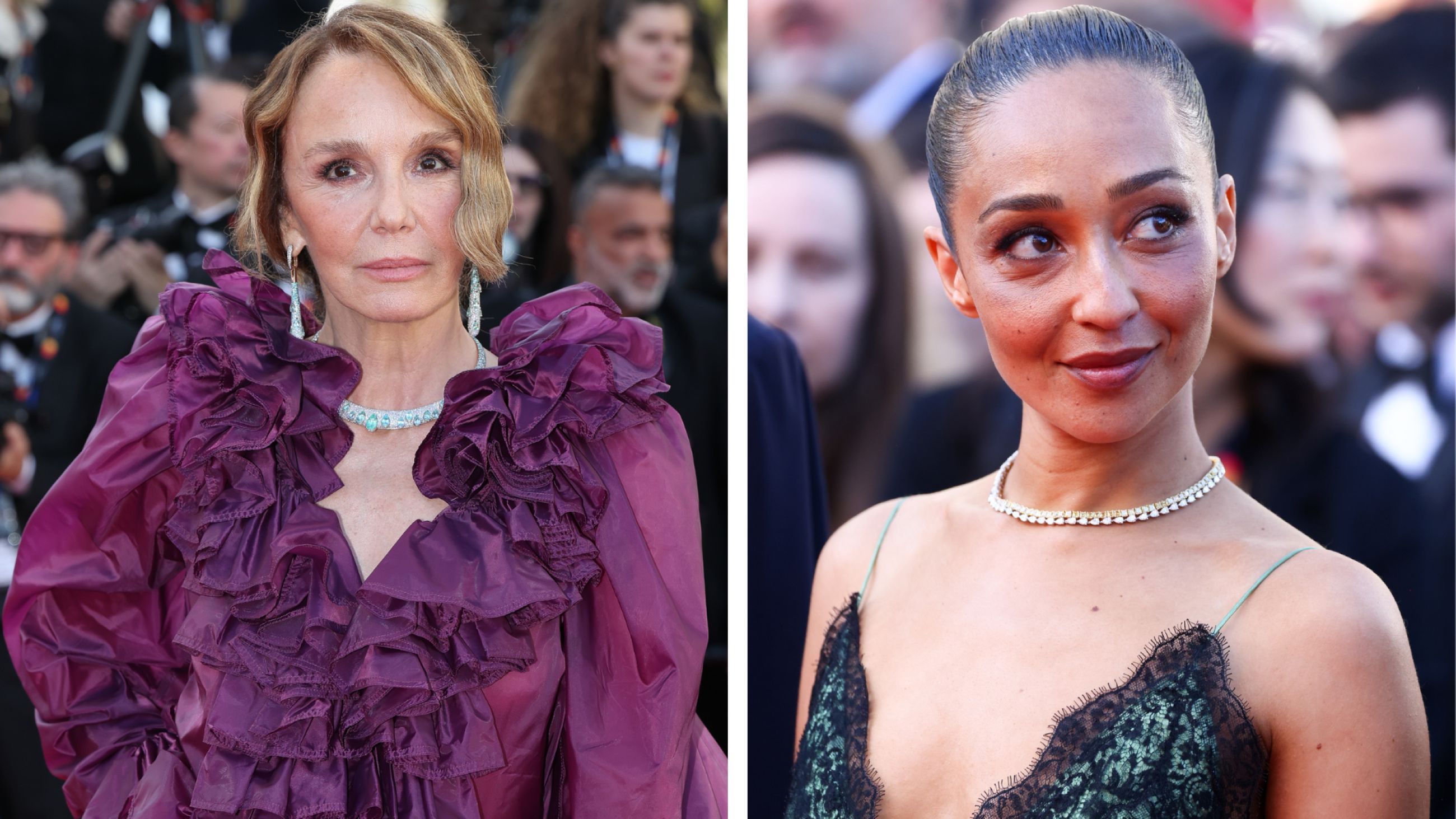 Da sinistra: Philippine Leroy-Beaulieu durante il 79º Festival annuale del Cinema di Cannes, 2026; Ruth Negga partecipa alla cerimonia di apertura e alla proiezione di "La Vénus Électrique" durante il 79º Festival del Cinema di Cannes, 2026 - Credits Getty Images