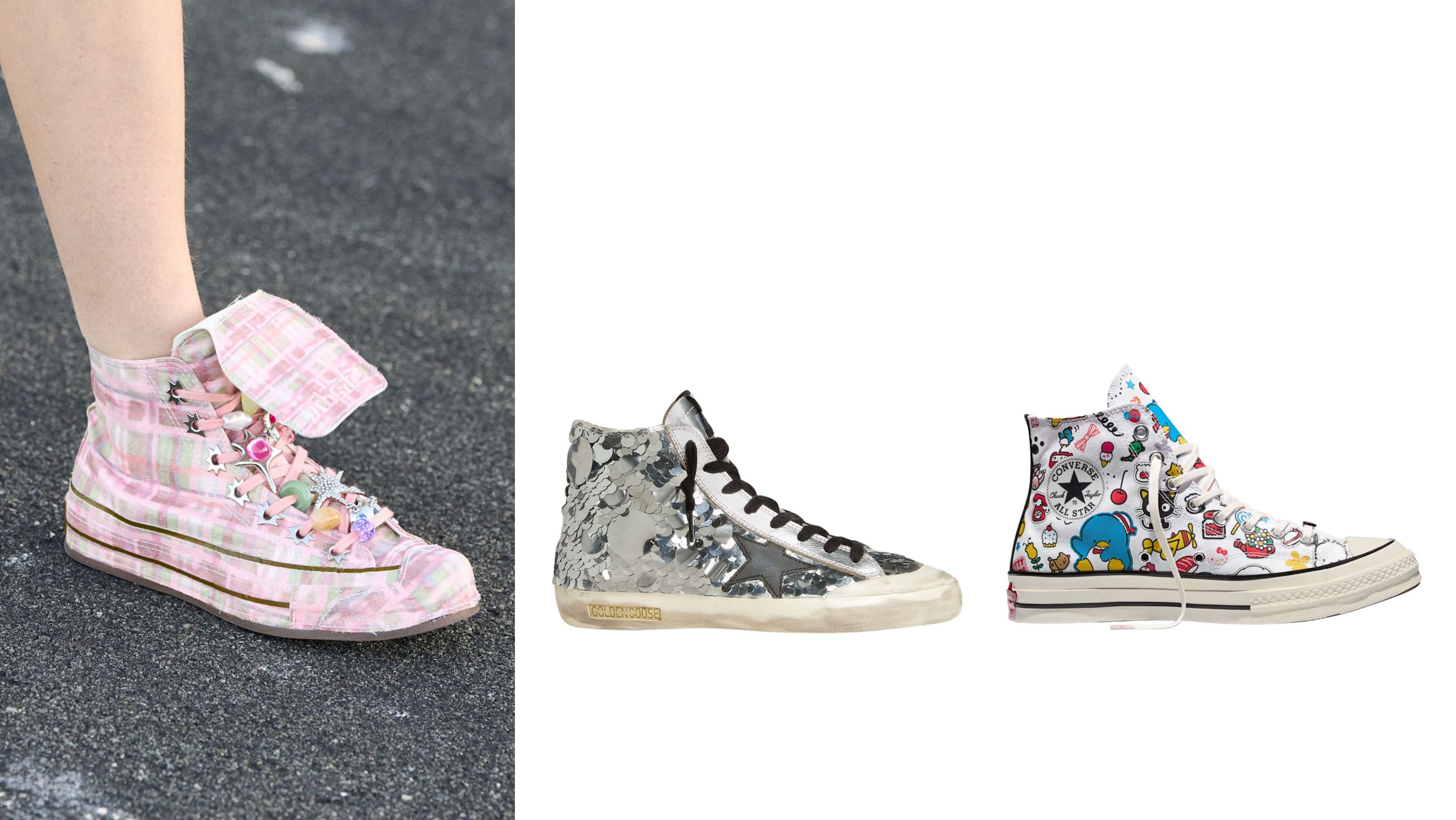 Da sinistra: Hogan; Superga; Valentino

