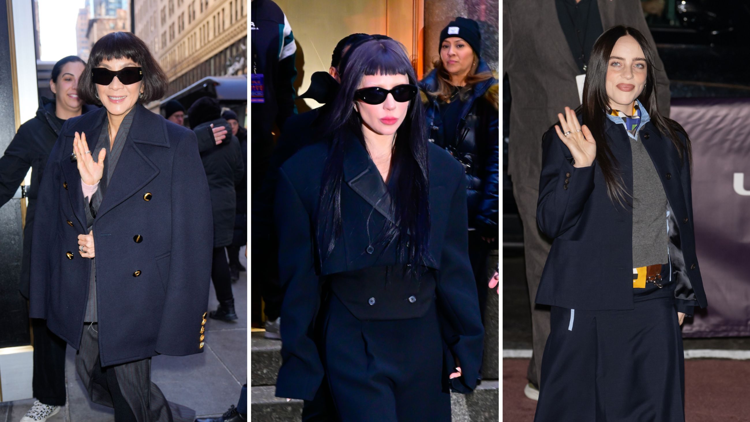 Da sinistra: Michelle Yeoh; Lady Gaga; Billie Eilish - Credits Getty Images 