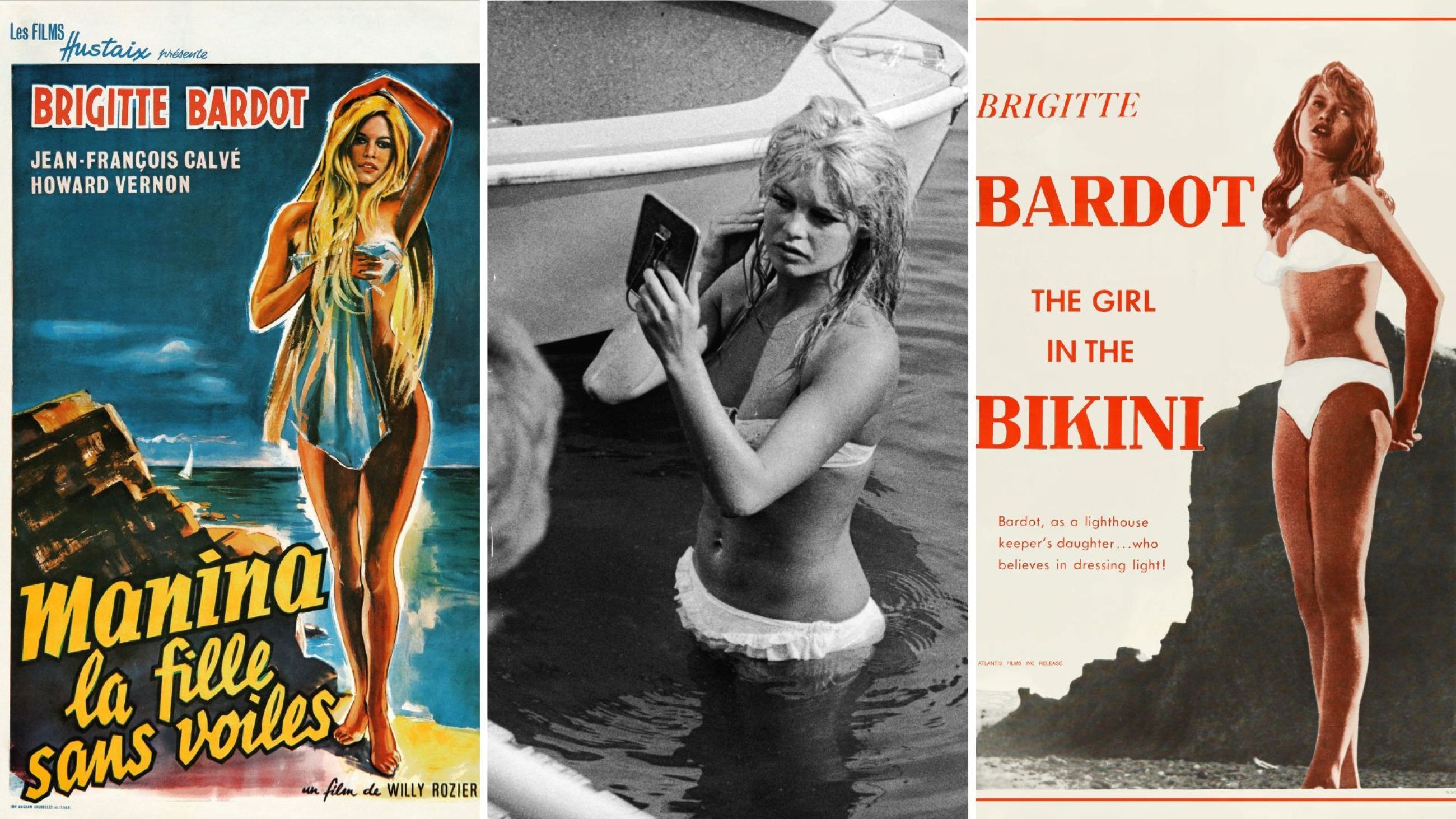 Riproduzioni della locandina di “Manina, la fille sans voiles” con Brigitte Bardot - Credits: Getty Images