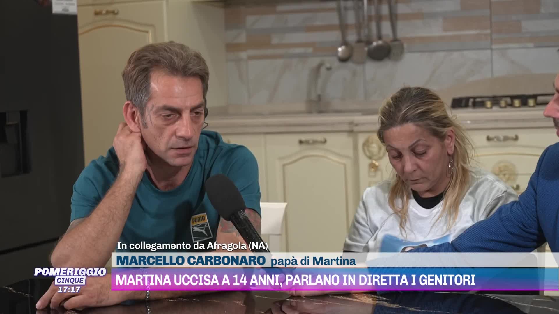 Fiorenza Cossentino e Marcello Carbonaro, i genitori di Martina Carbonaro a Pomeriggio Cinque