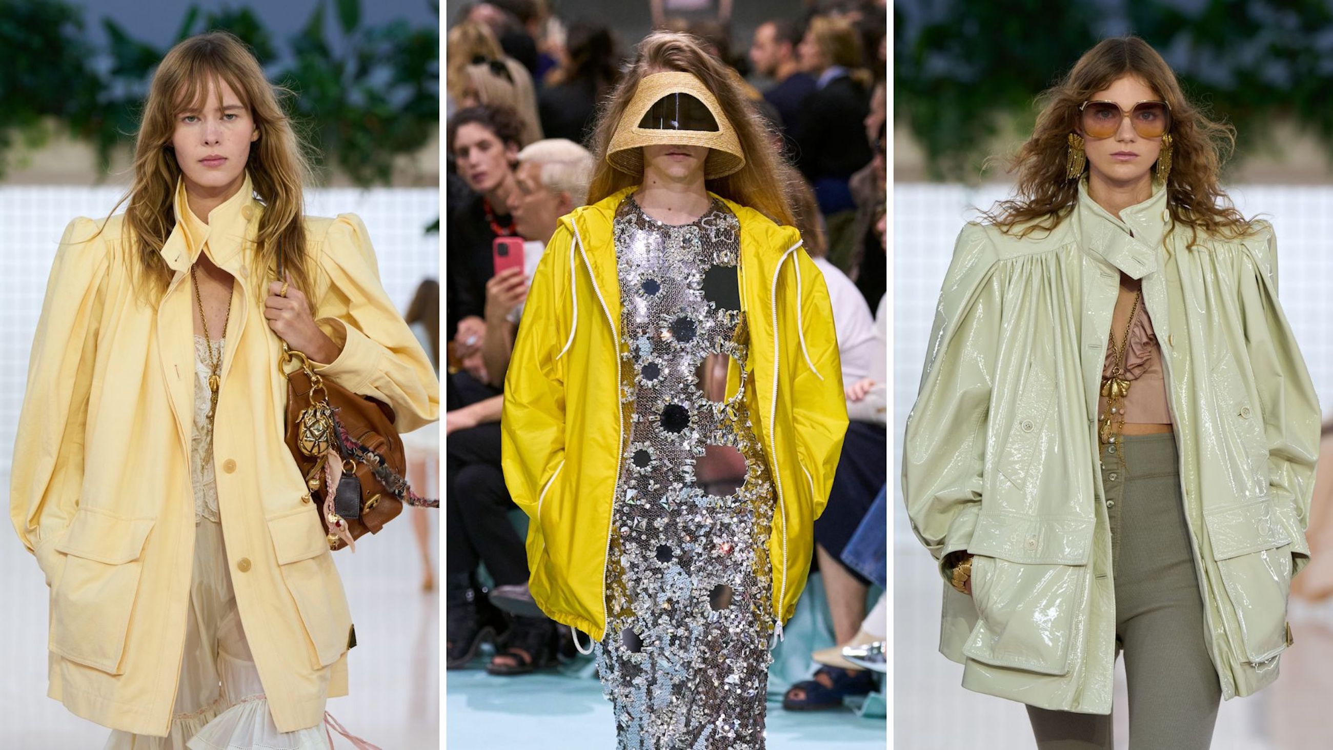 Da sinistra Chloé, Prada, Chloé 
Credit: Launchmetrics.com/Spotlight