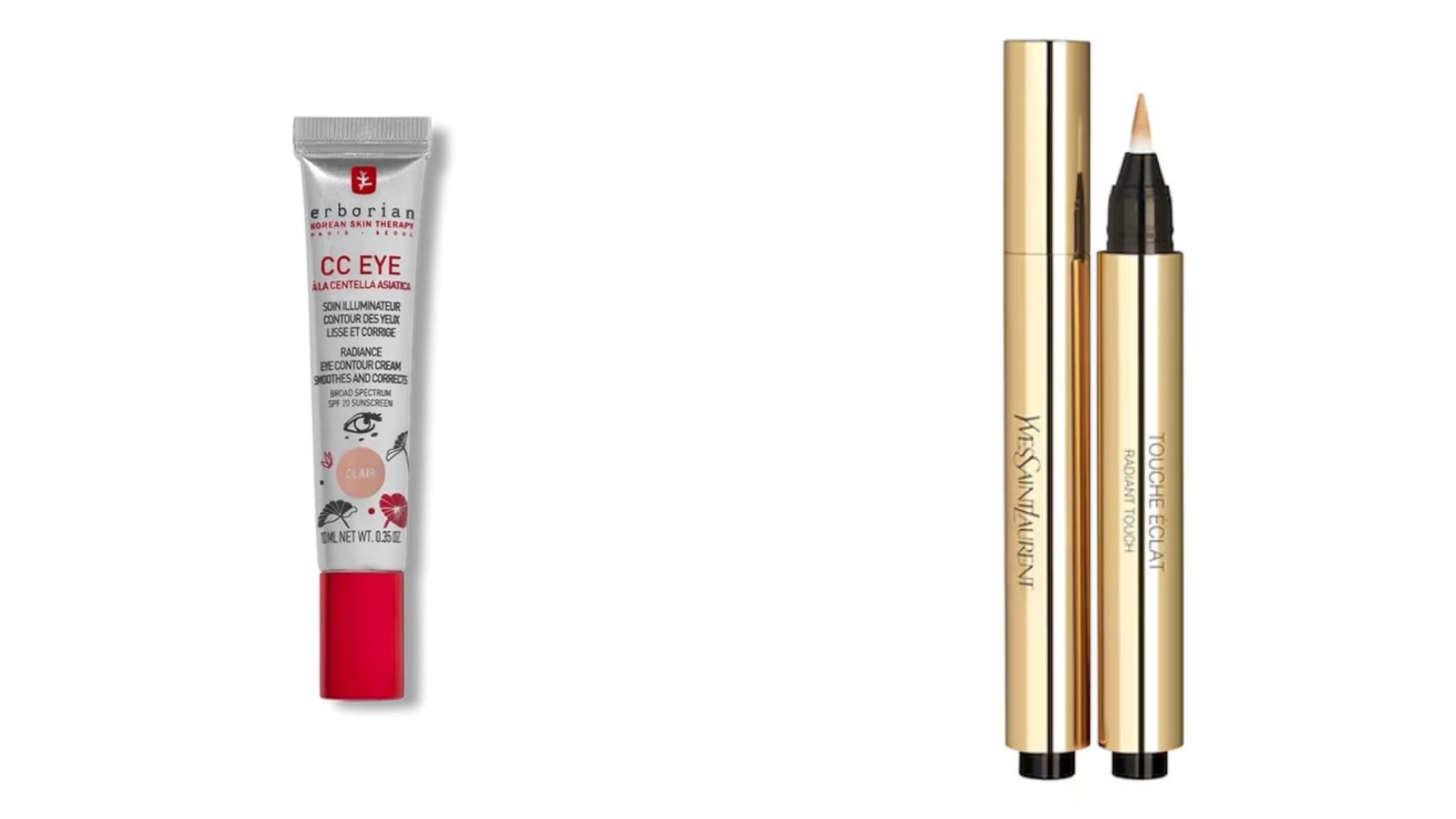 Erborian, CC Eye Crème; Yves Saint Laurent, Touche Eclat - Credits: Courtesy Press Office