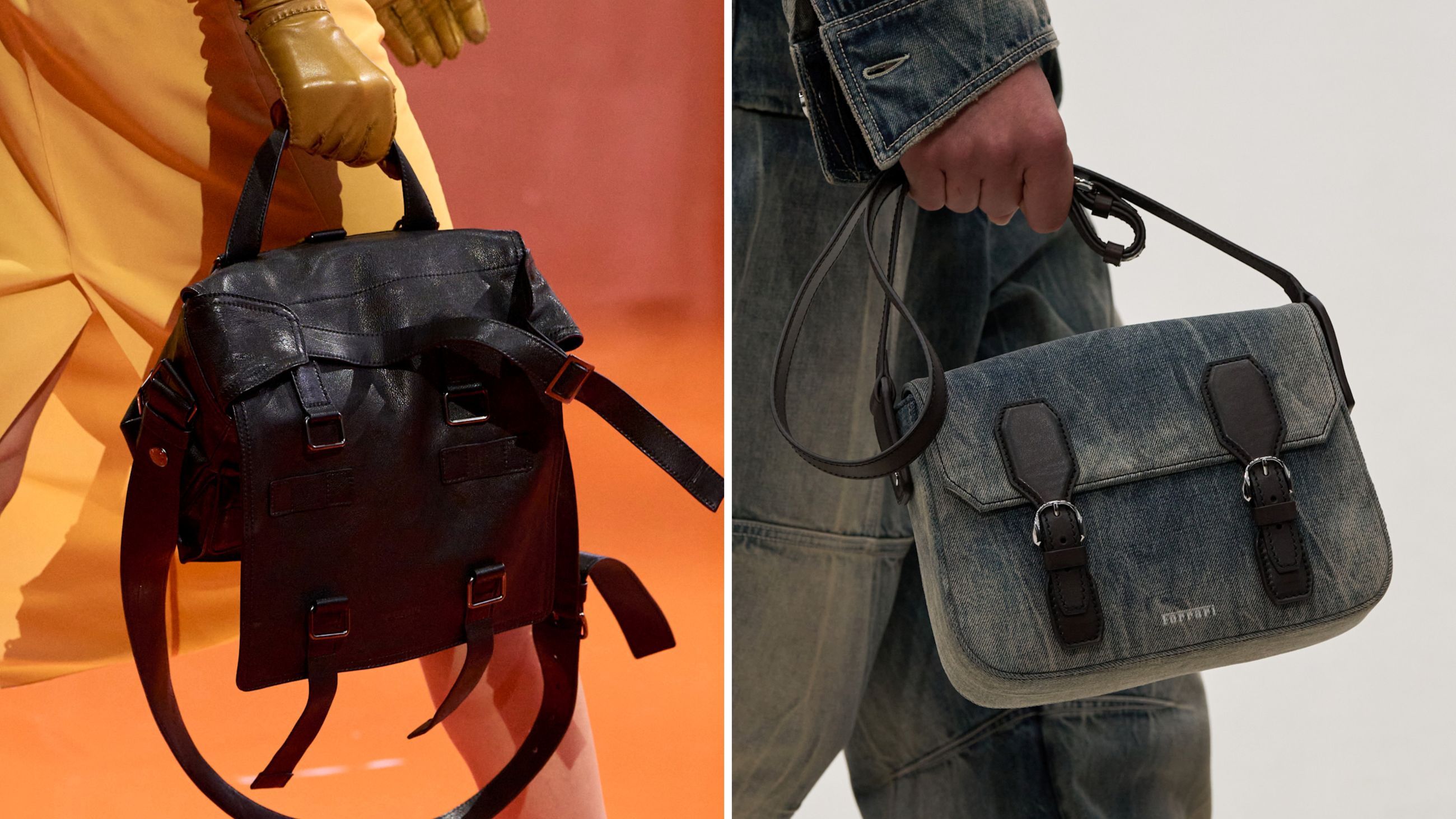 Dalle sfilate PE26: da sinistra modelli di Prada e Ferrari - Credits: Launchmetrics.com/Spotlight