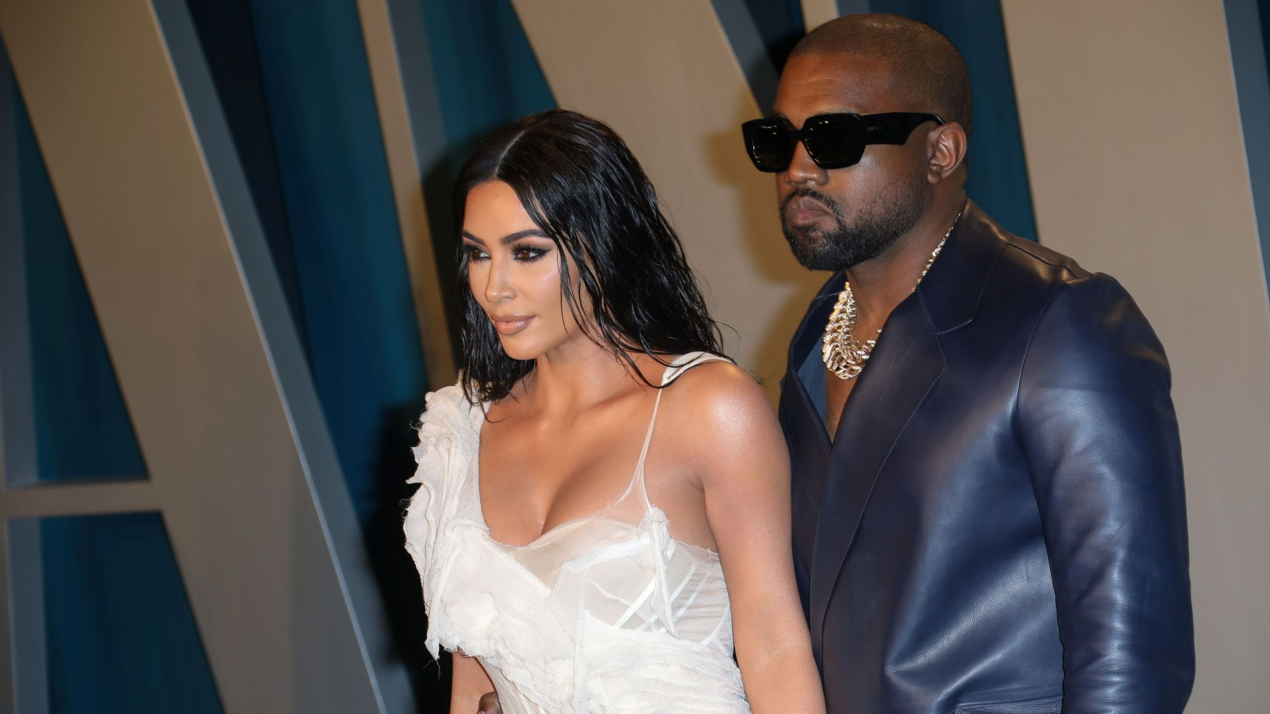 Kim Kardashian e Kanye West partecipano alla Vanity Fair Oscar Party, 2020 - Credits Getty Images