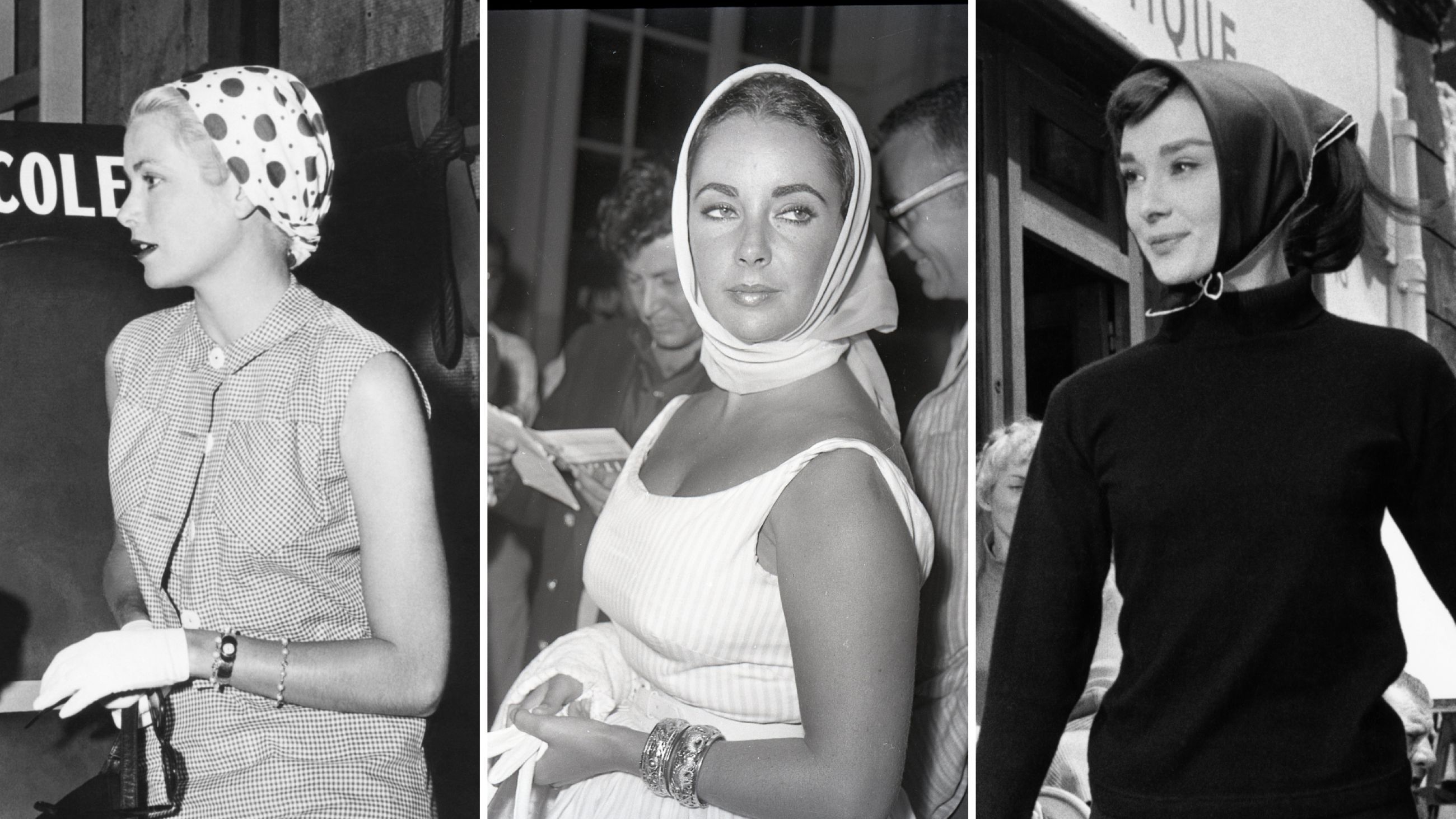 Da sinistra: Grace Kelly; Liz Taylor; Audrey Hepburn - Credits Getty Images
