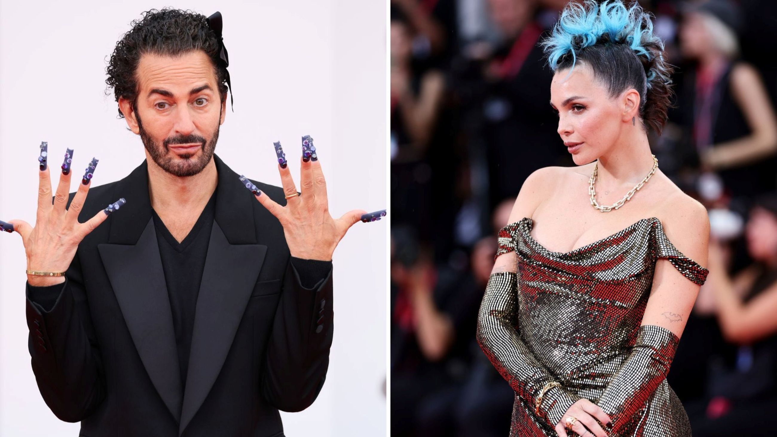 Da sinistra verso destra: Marc Jacobs e Rose Villain all’82esima edizione del Festival del Cinema di Venezia
Credits Getty Images