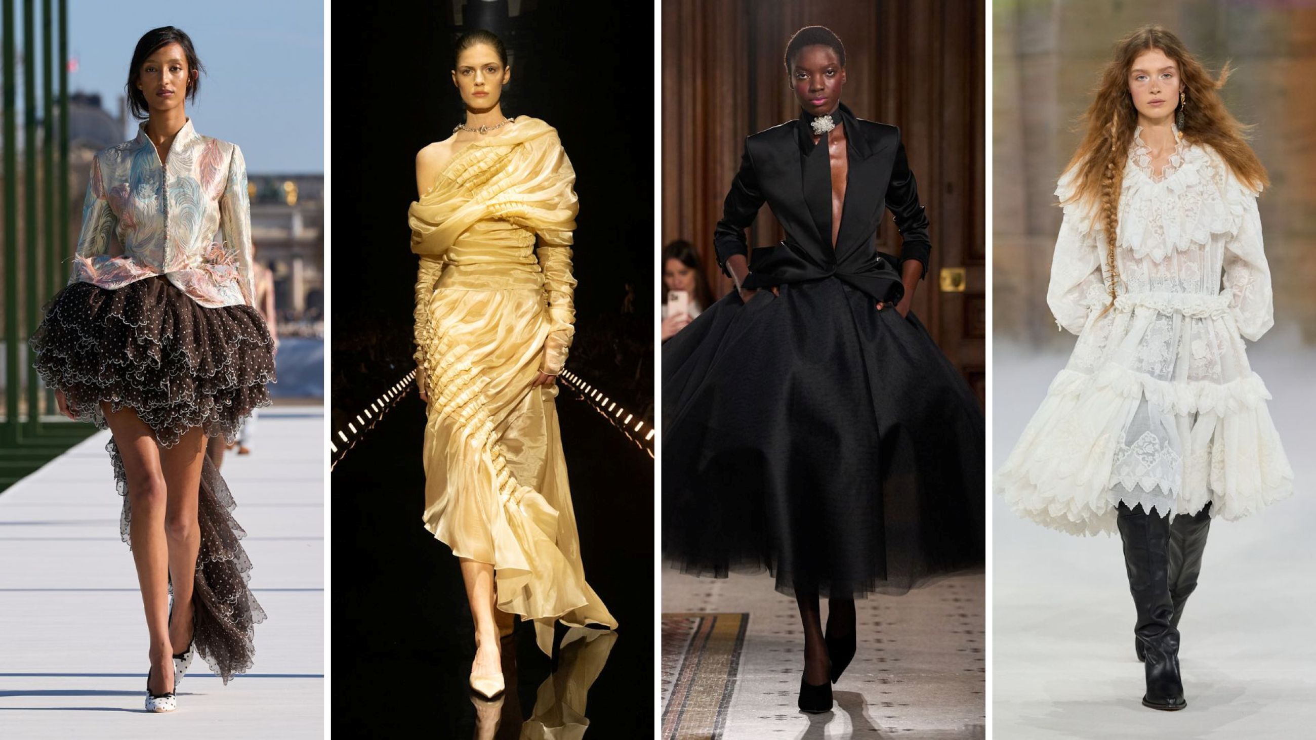 Christian Dior FW26-27; Schiaparelli FW26-27; Nina Ricci FW26-27; Chloé FW26-27 - Credits: Launchmetrics.com/Spotlight