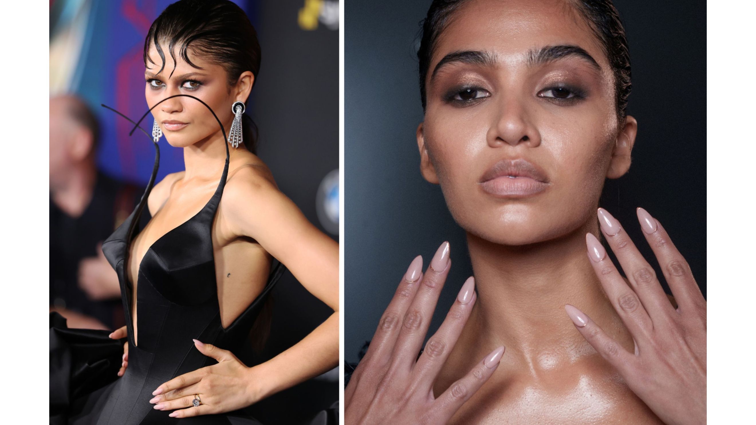 Da sinistra: Zendaya - Credits Getty Images; Julien McDonald FW26 - Credits Launchmetrics.com/Spotlight