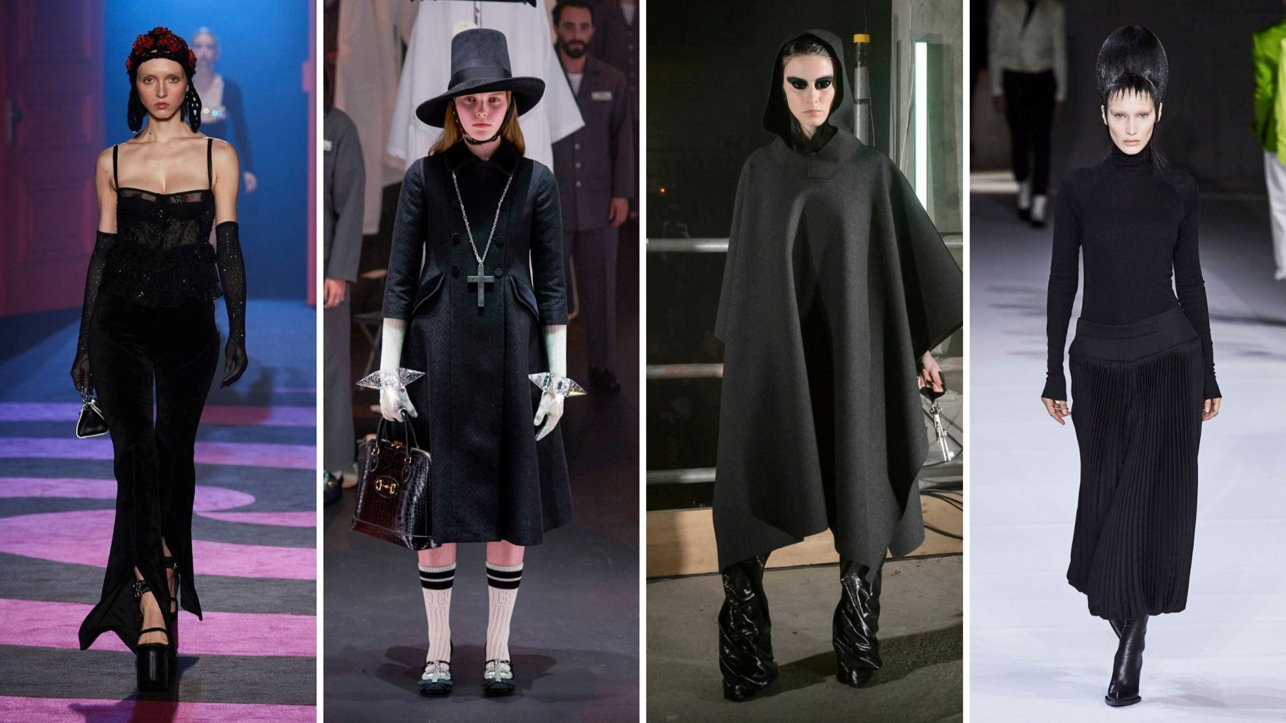 GCDS FW22; Gucci FW20; Gareth Pugh FW17; Ackermann FW20 - Credits: Launchmetrics.com/Spotlight