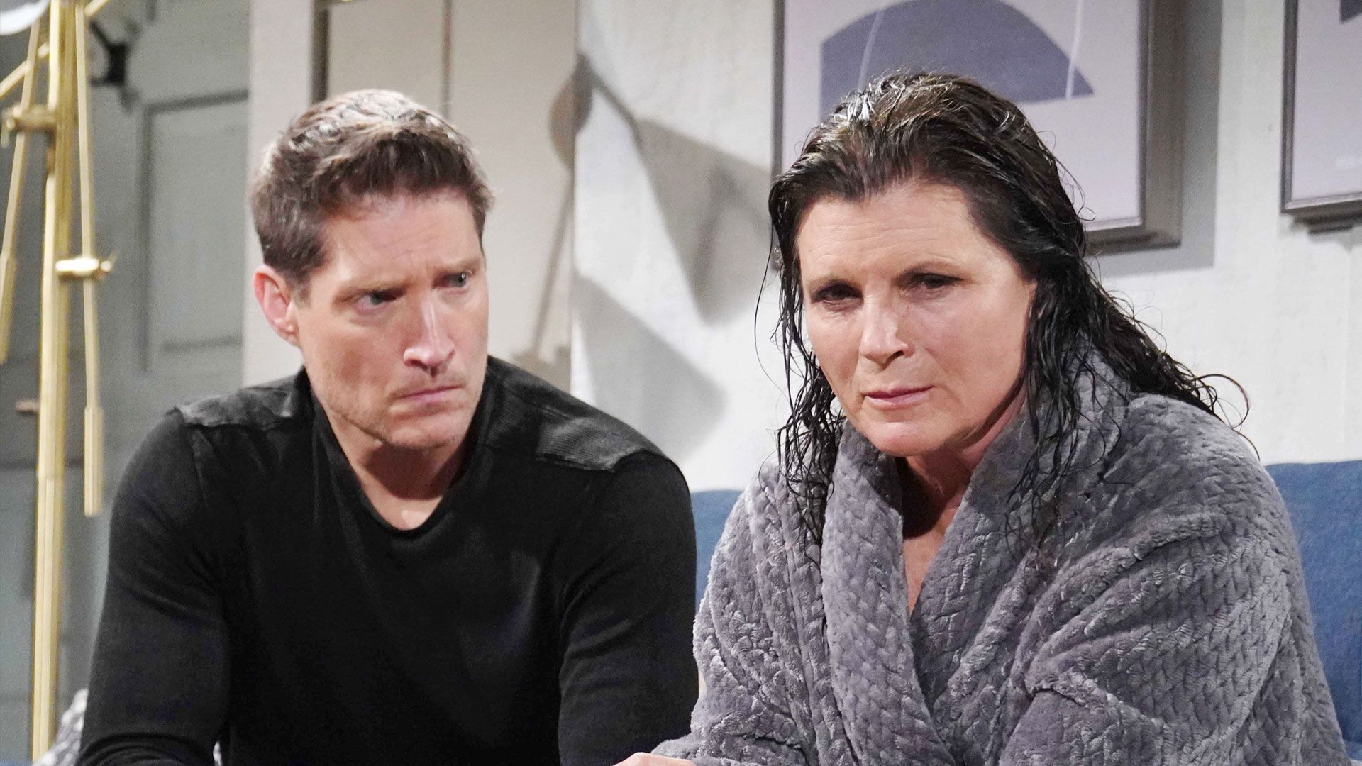 Sean Kanan (Deacon Sharpe) e Kimberlin Brown (Sheila Carter) in una scena di Beautiful