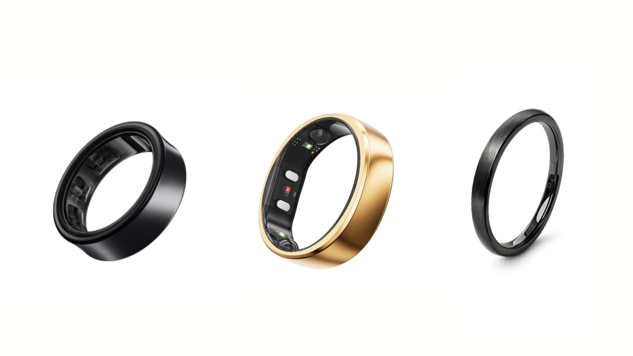 Da sinistra: Samsung Galaxy Ring; RingConn Gen 2; Tapster Ultra Thin - Courtesy Press Office 