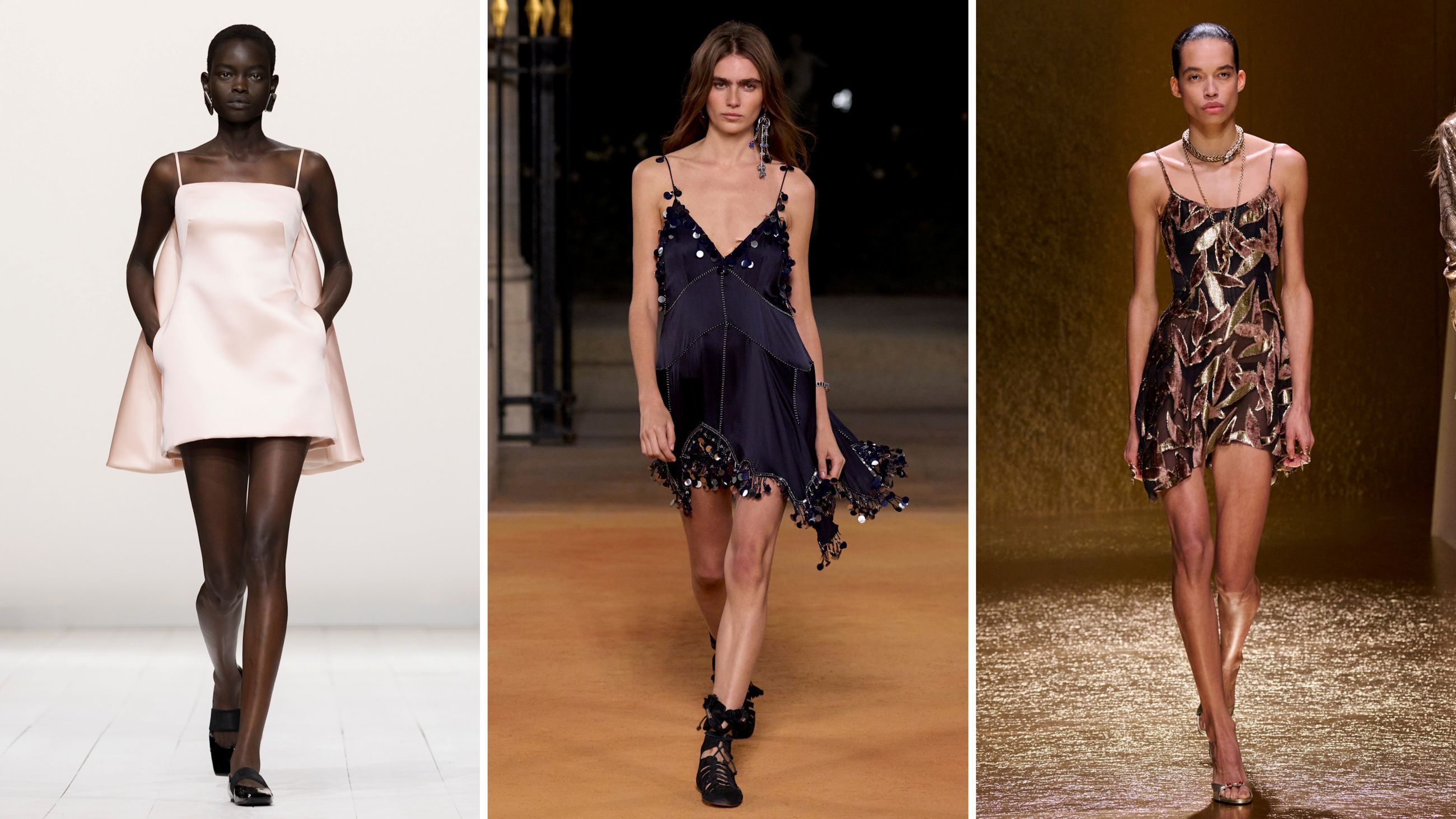 Dalle sfilate PE26: da sinistra Givenchy; Isabel Marant; Roberto Cavalli - Credits: Launchmetrics.com/Spotlight