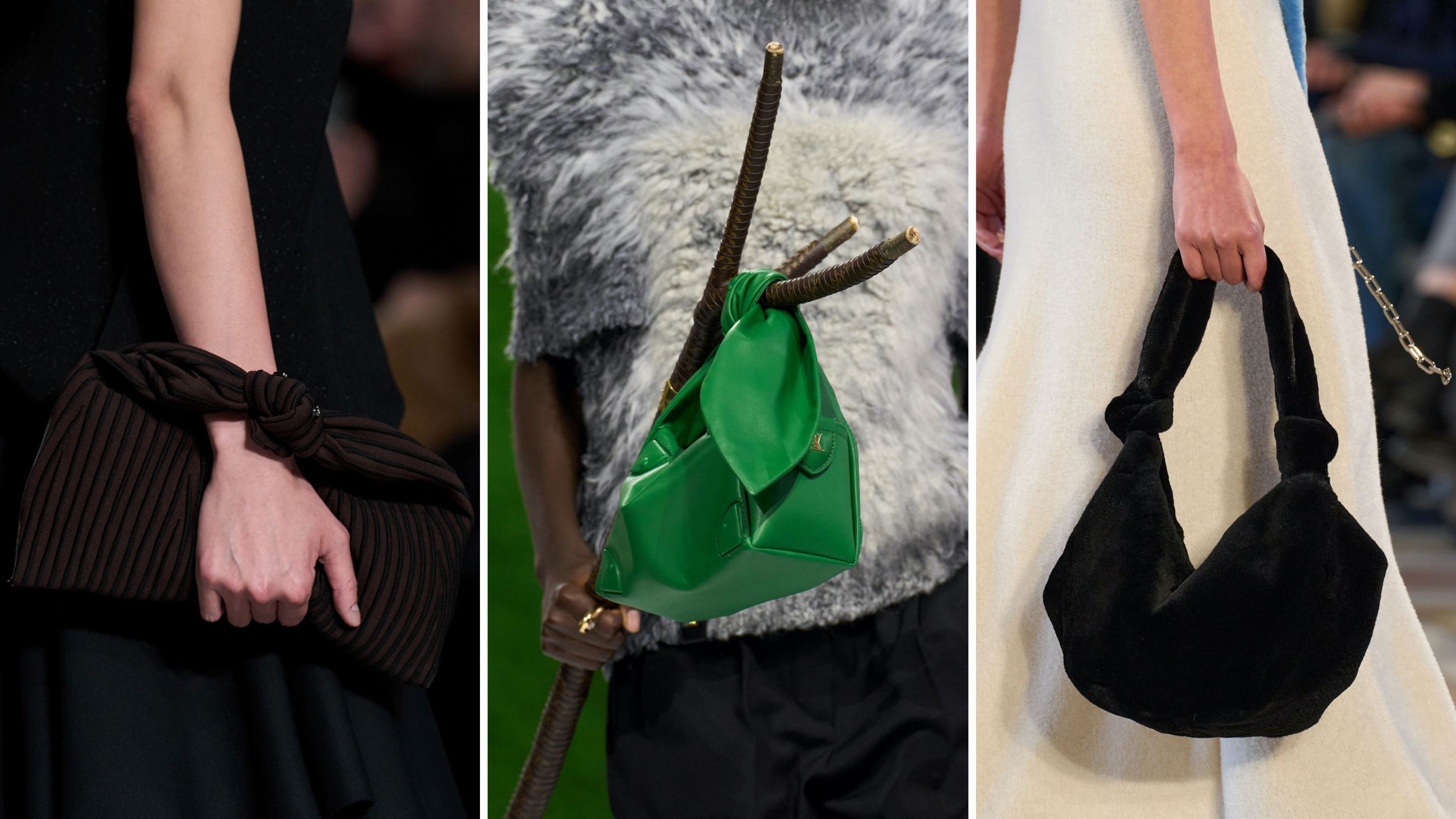 Da sinistra: CFCL; Louis Vuitton; Gabriela Hearst - Credits: Launchmetrics.com/Spotlight