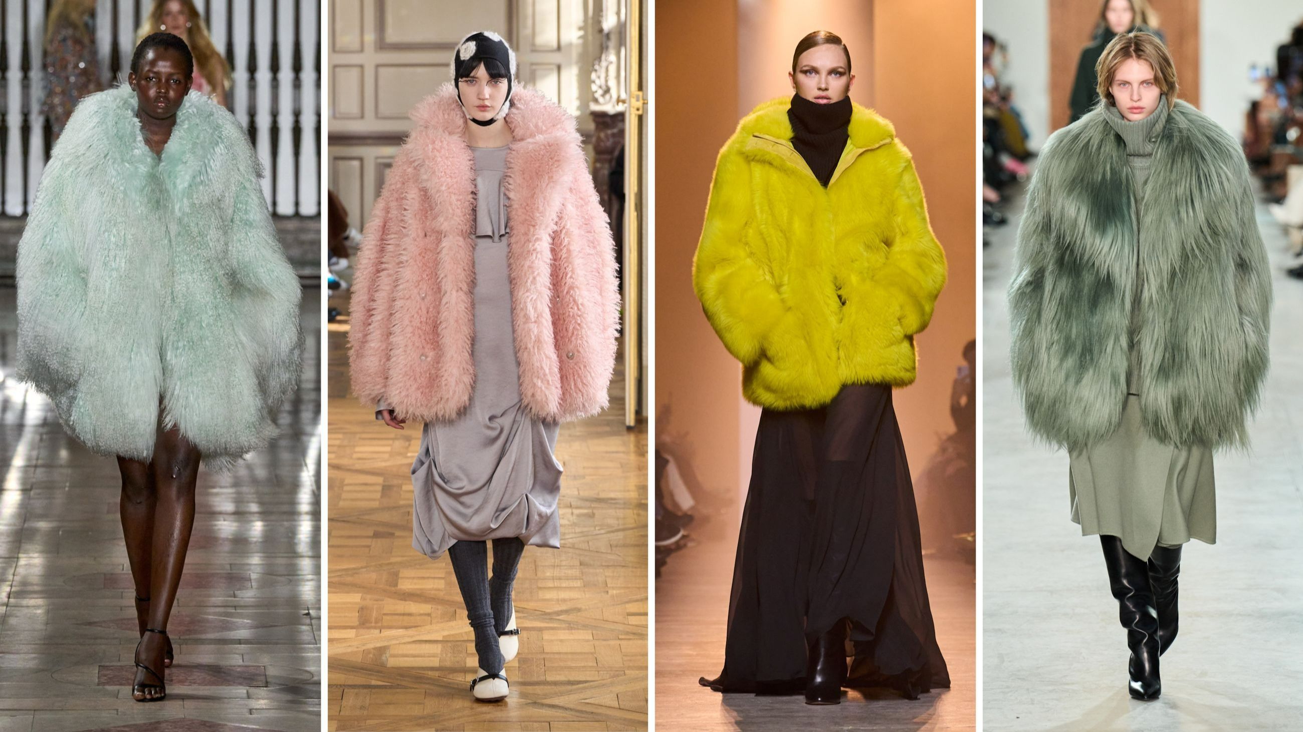 Da sinistra look dalle sfilate FW2526 di Prabal Gurung, Ganni, Elie Saab e Michael Kors - Credits: Launchmetrics.com/Spotlight