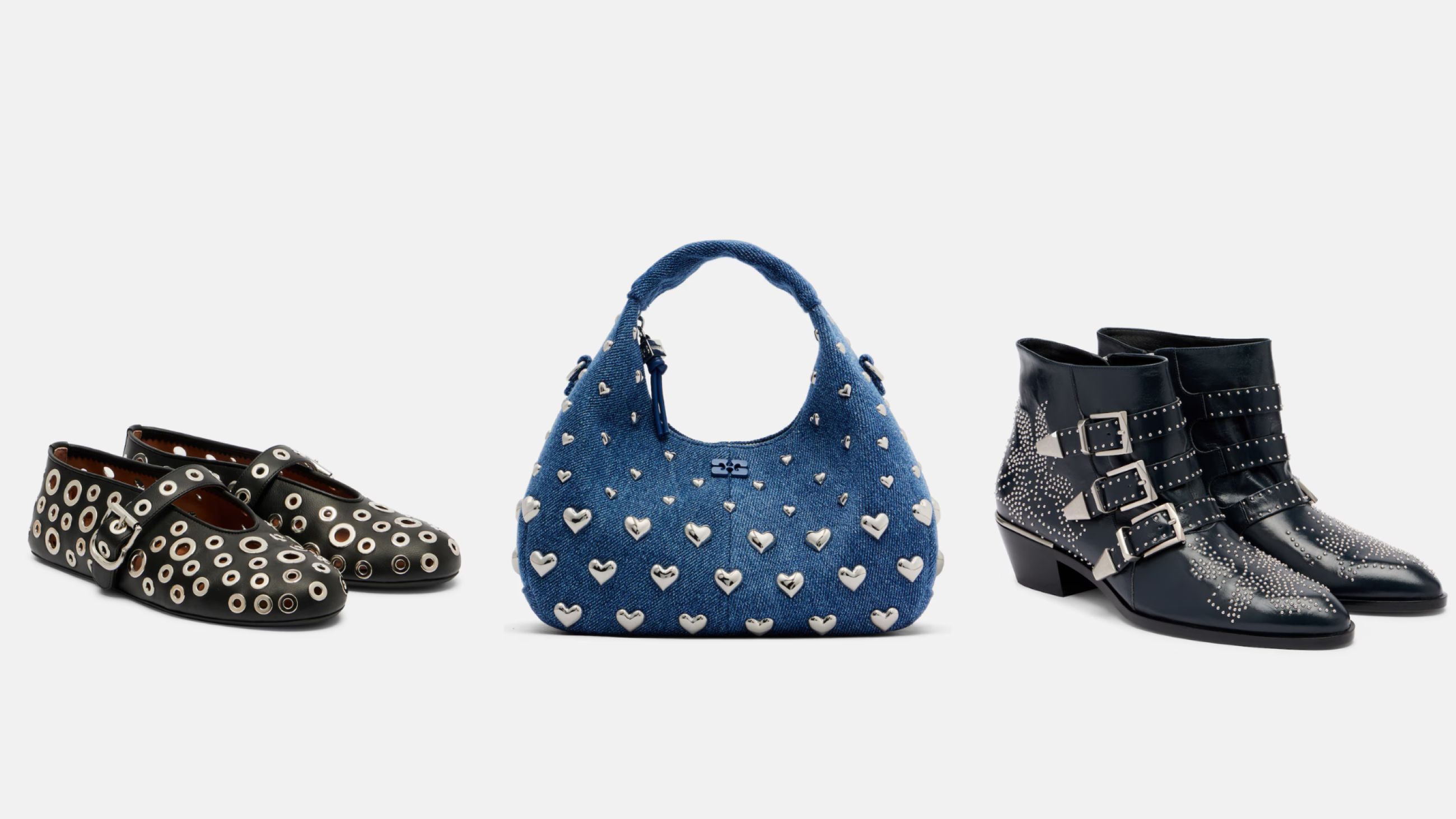 Da sinistra: Alaïa; Ganni; Chloé SS26 - Courtesy Press Office