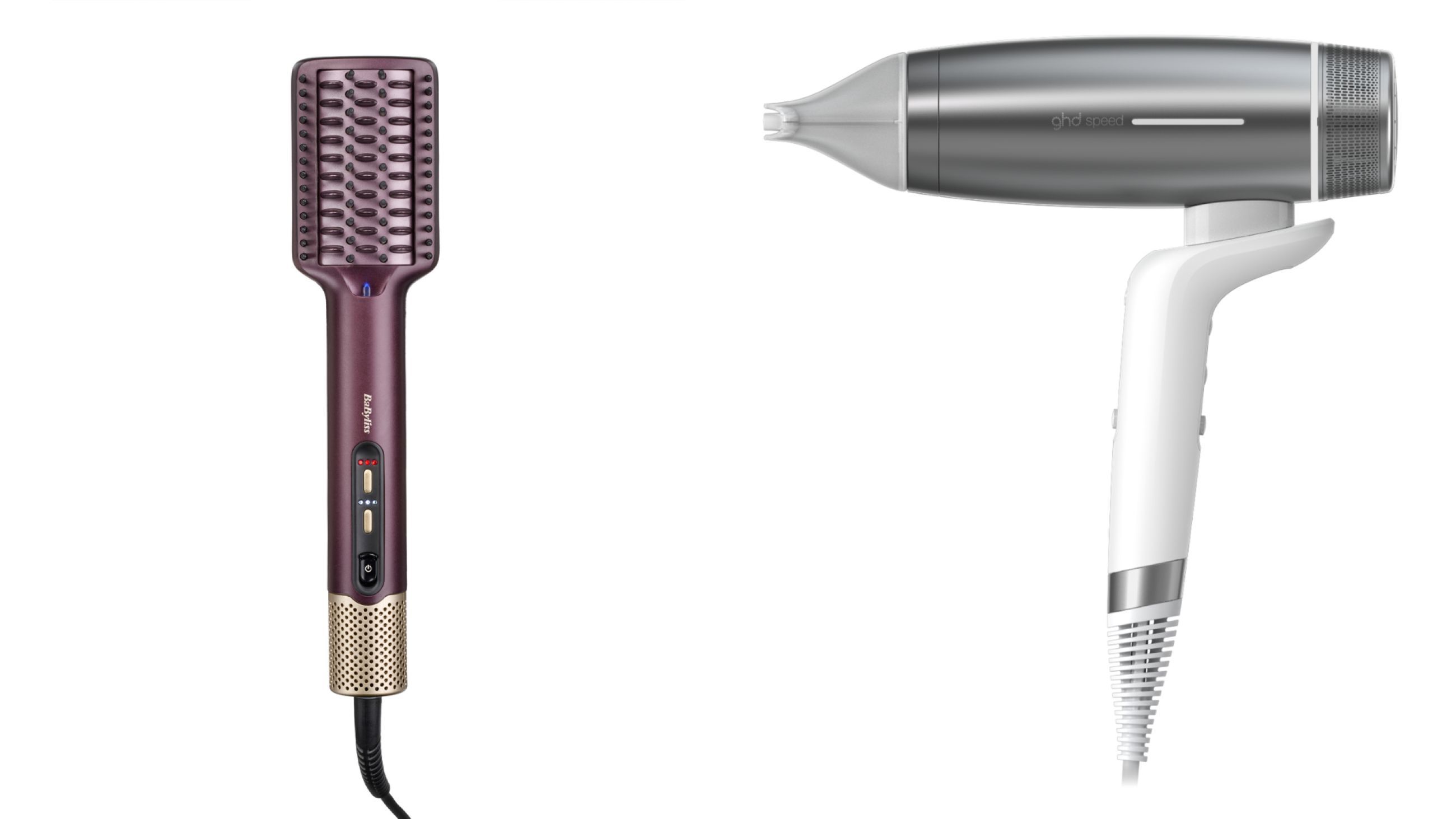 Da sinistra: Babyliss, Hair Power Smooth; Ghd, Speed Asciugacapelli - Courtesy Press Office