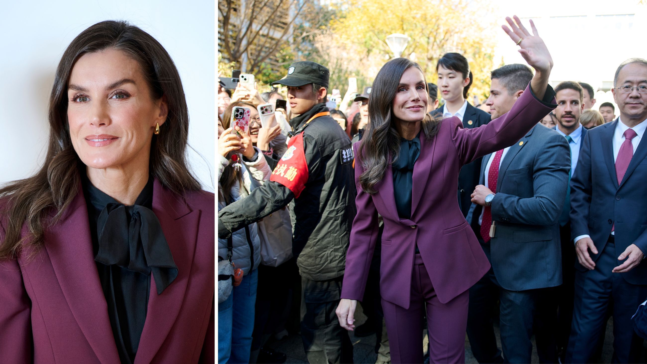 La Regina di Spagna Letizia Ortiz in Cina durante un evento per promuovere lo Spagnolo all’Università degli studi Esteri di Pechino, il 13 novembre 2025 - Credits: Getty Images