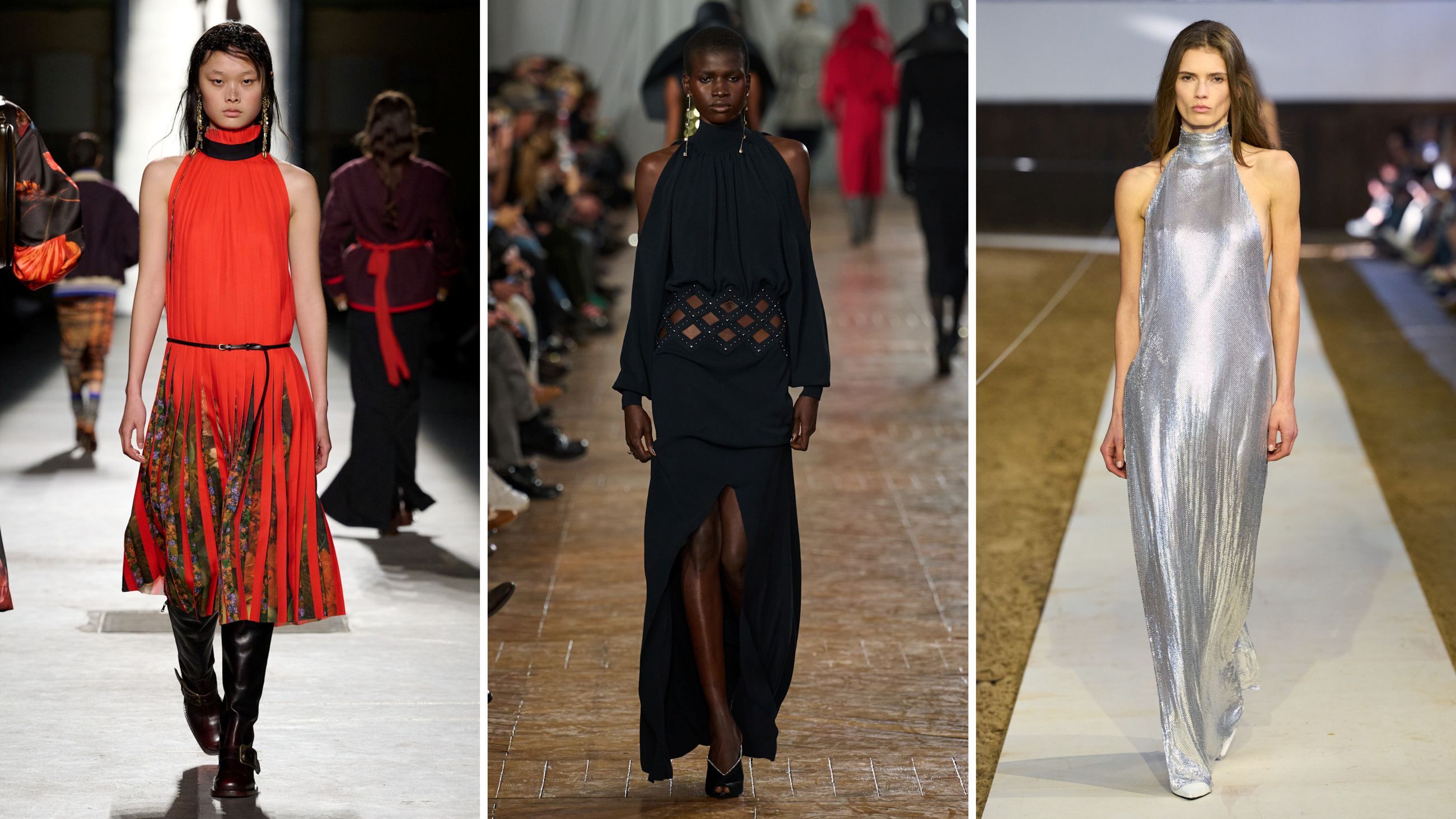 Sfilate FW26: da sinistra Dries Van Noten; Lanvin; Stella McCartney - Credits: Launchmetrics.com/Spotlight