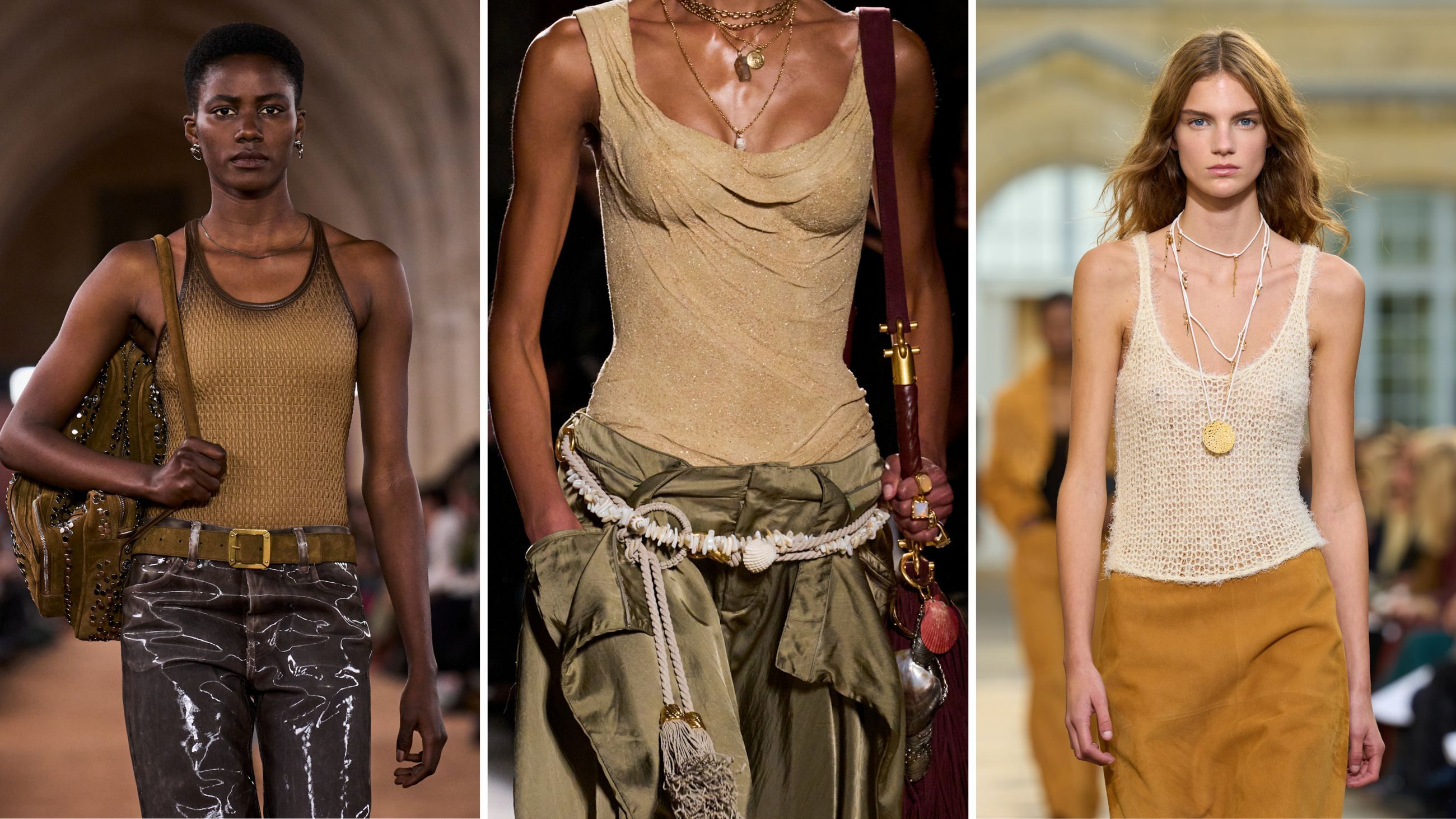 Da sinistra: Acne Studios; Balmain; Gabriela Hearst - Credits: Launchmetrics.com/Spotlight