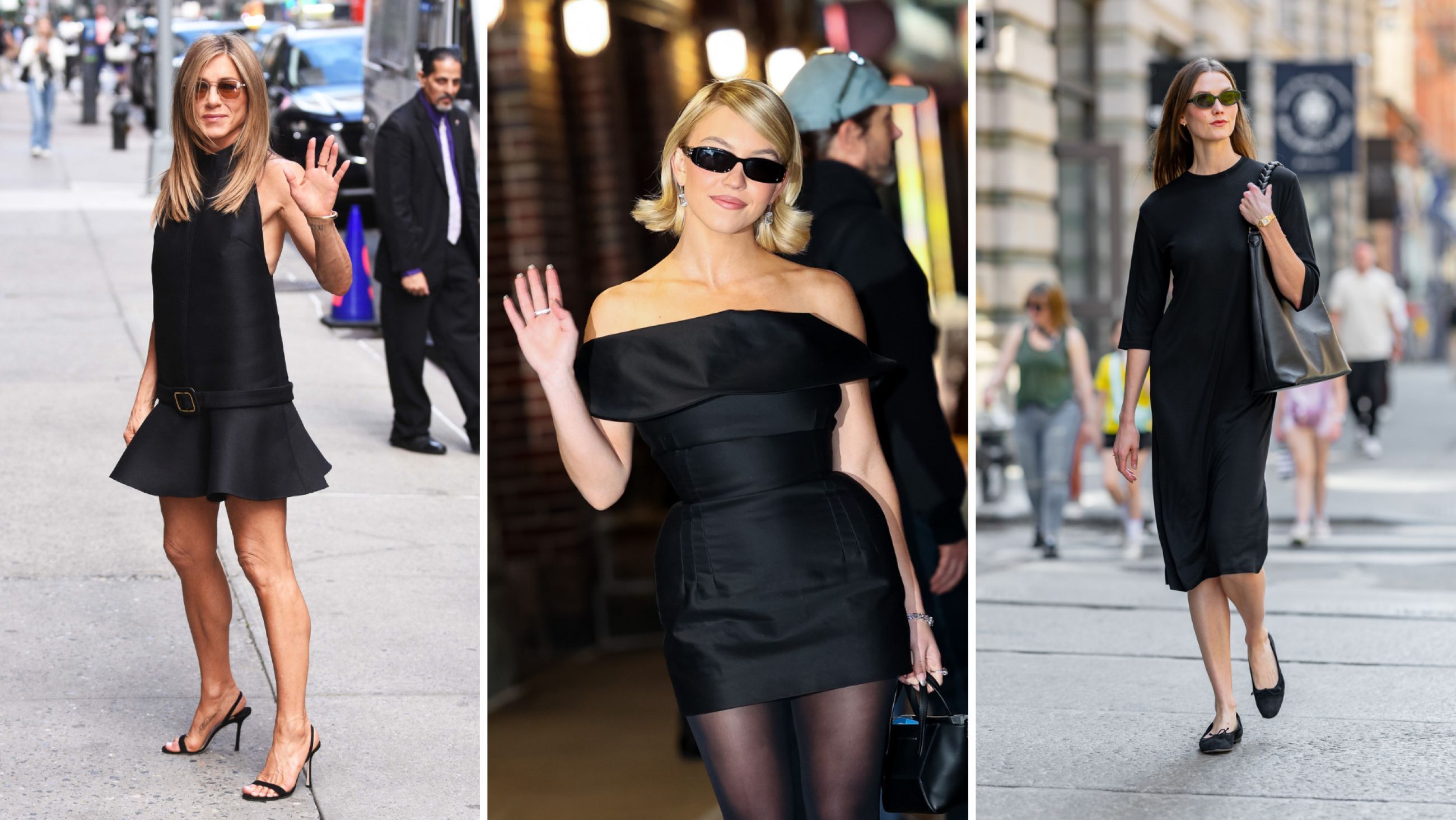 Da sinistra: Jennifer Aniston; Sydney Sweeney; Karlie Kloss - Credits Getty Images