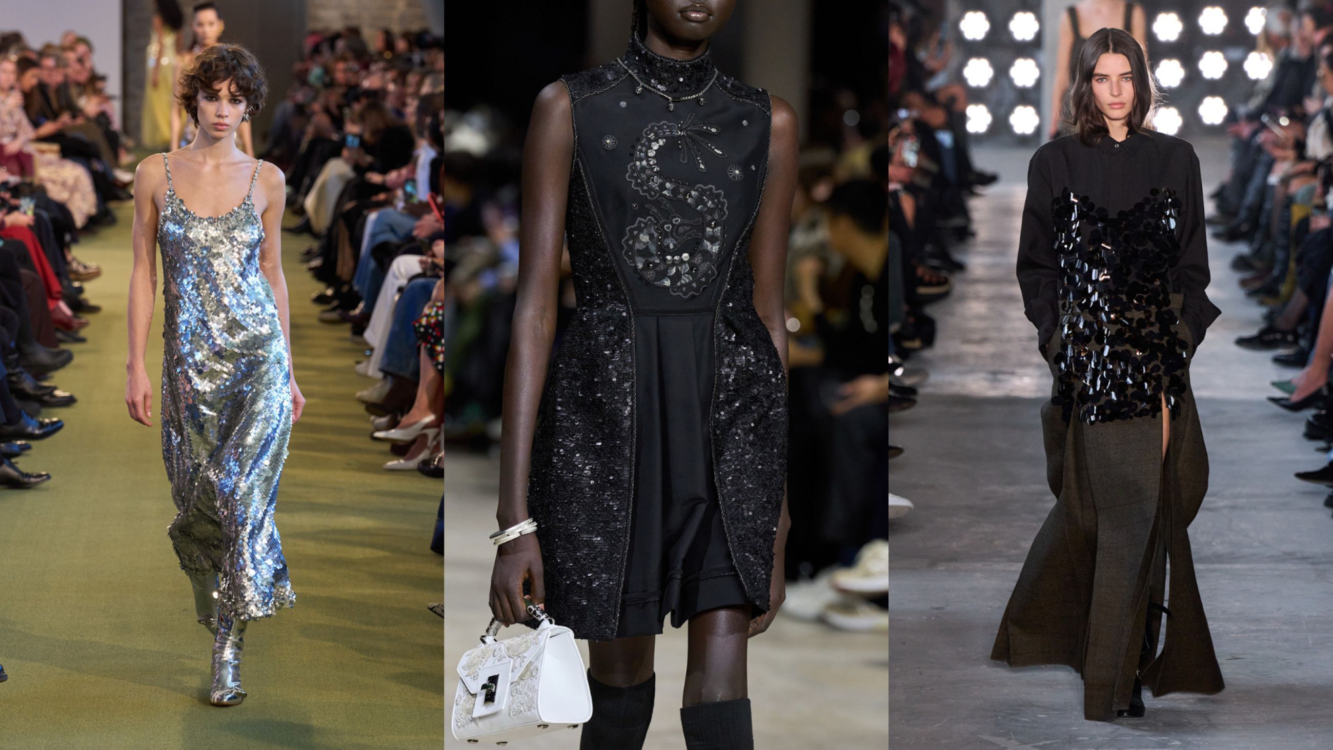 Da sinistra Rabanne; Shiatzy Chen; Sacai FW25 - Credits Launchmetrics.com/Spotlight