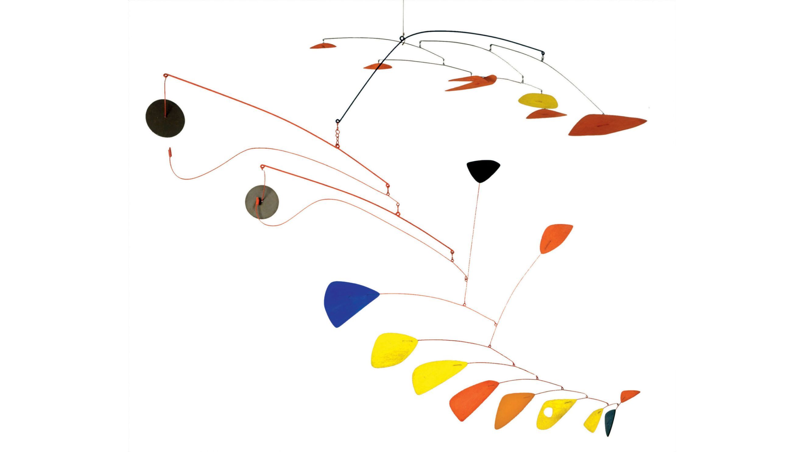 Alexander Calder, Gong rossi gialli e blu (o Triplice gong), 1951, lamiera dipinta e fil di ferra, Ca' Pesaro- Galleria Internazionale d'arte Moderna, dono dell'artista, 19520 2025 Calder Foundation, New York - Courtesy Press Office