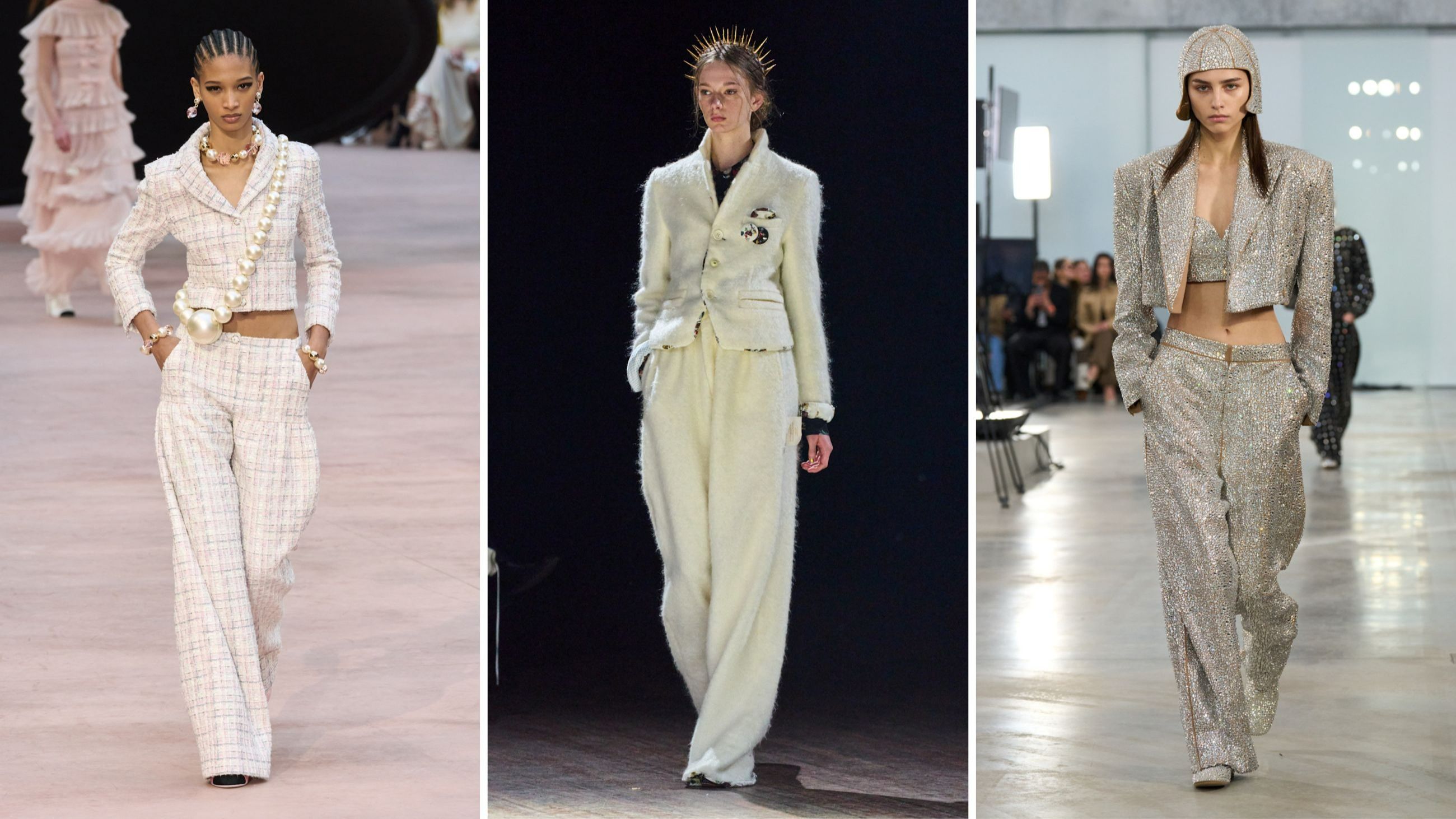 Da sinistra outfit dalle sfilate FW2526 di Akris, Bora Aksu e Shiatzy Chen - Credits: Launchmetrics.com/Spotlight