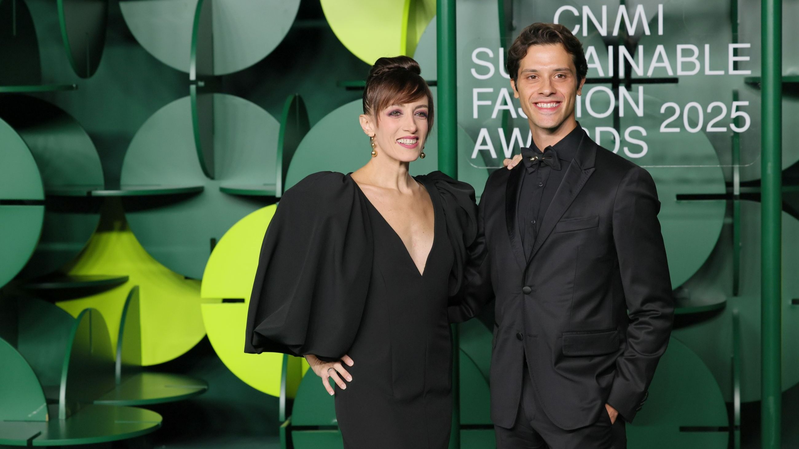Nicoletta Manni e Timofej Andrijashenko sul Green Carpet dei CNMI Sustainable Fashion Awards 
Crediti: Getty
