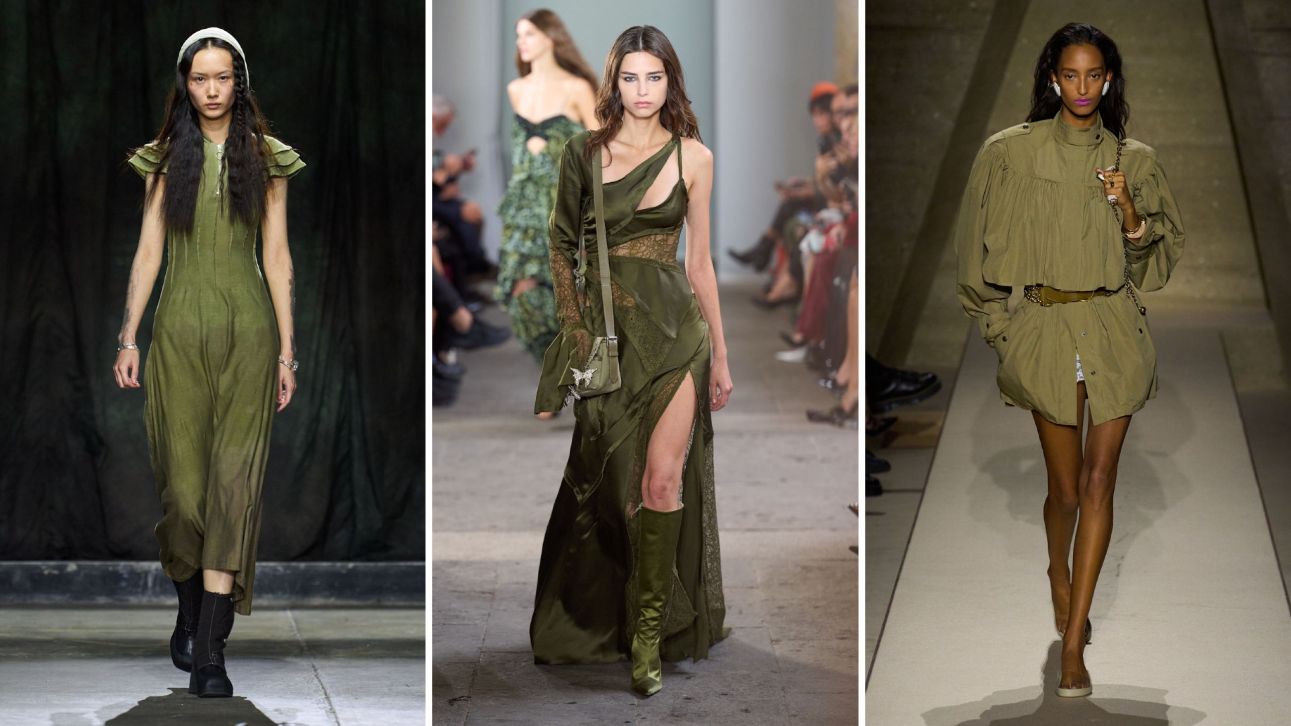 Da sinistra: Charlie Constantinou S26; Blumarine S26; Chloé S26 - Credits Launchmetrics.com/Spotlight