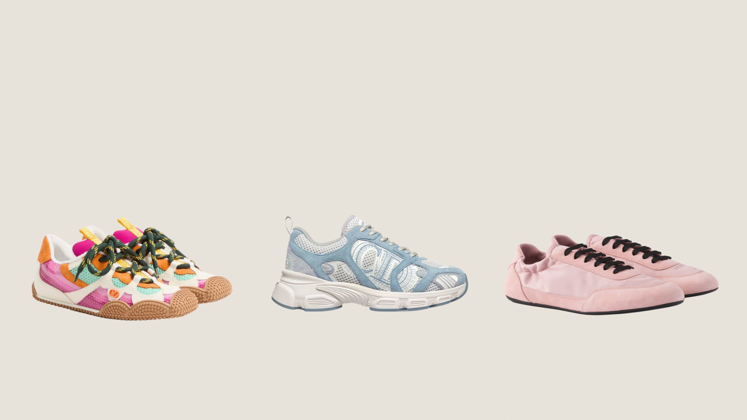 Da sinistra: Valentino; Dior; Prada SS26 