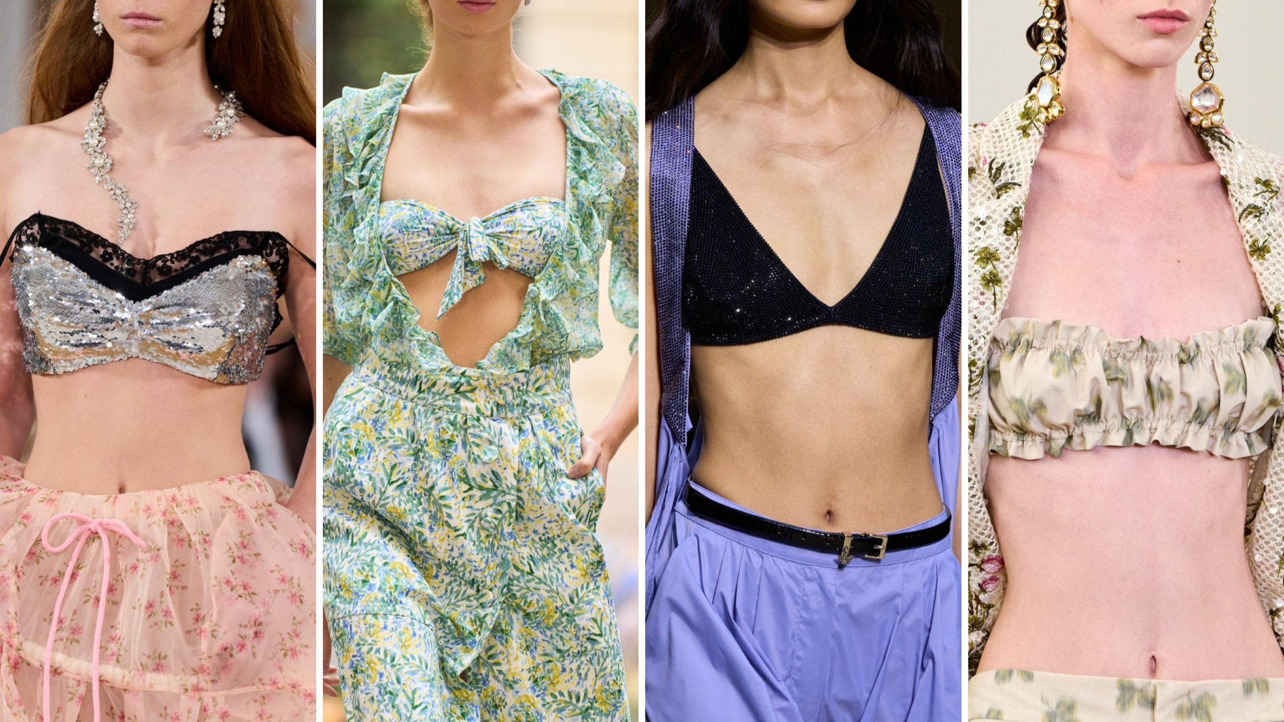 Da sinistra: Simone Rocha; Luisa Beccaria; Emporio Armani; Giambattista Valli SS26 - Credits Launchmetrics.com/Spotlight