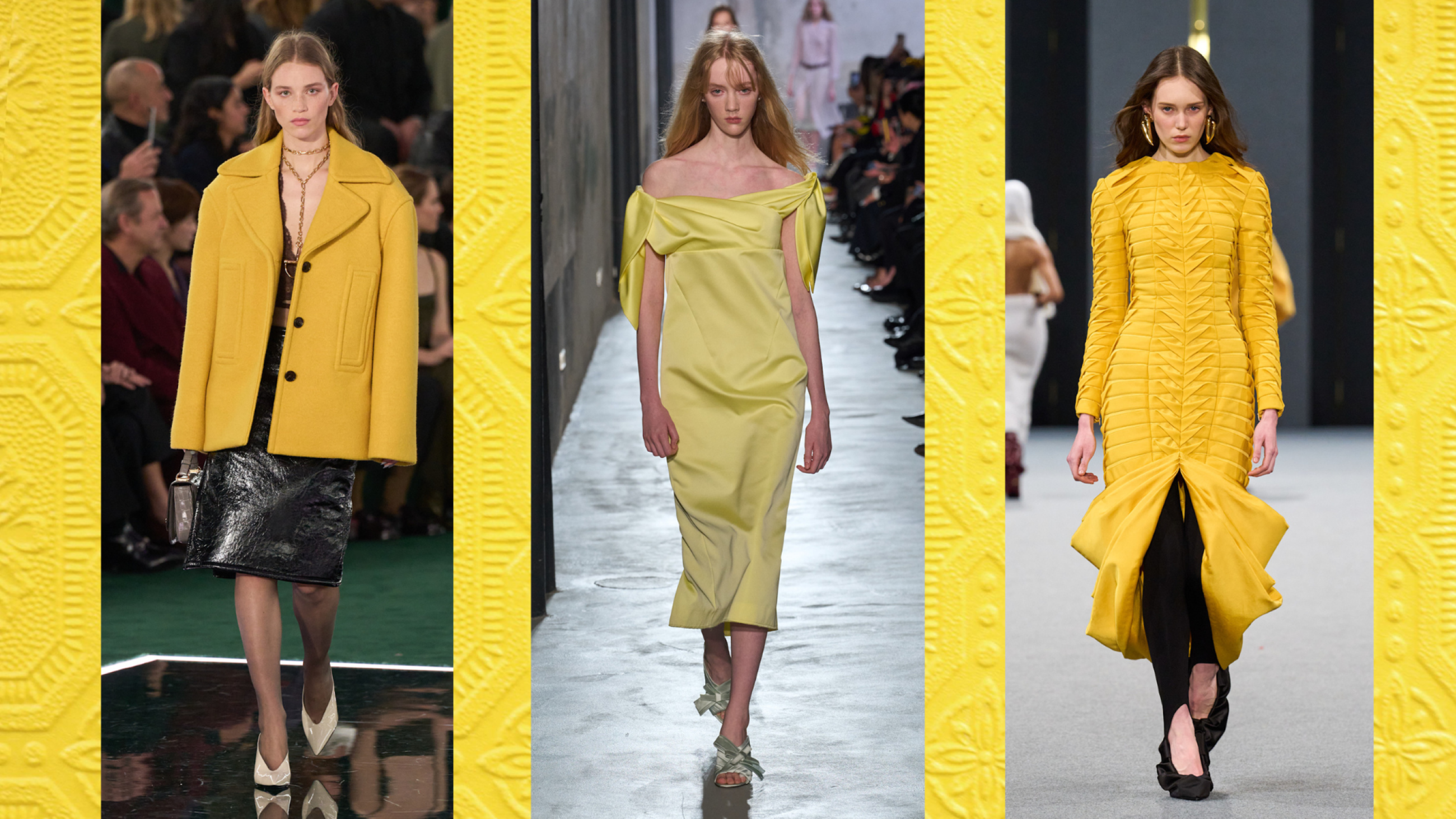 Dida: Da sinistra verso destra: Gucci F25, N 21 F25, Balmain F25
Credit Launchmetrics.com/Spotlight