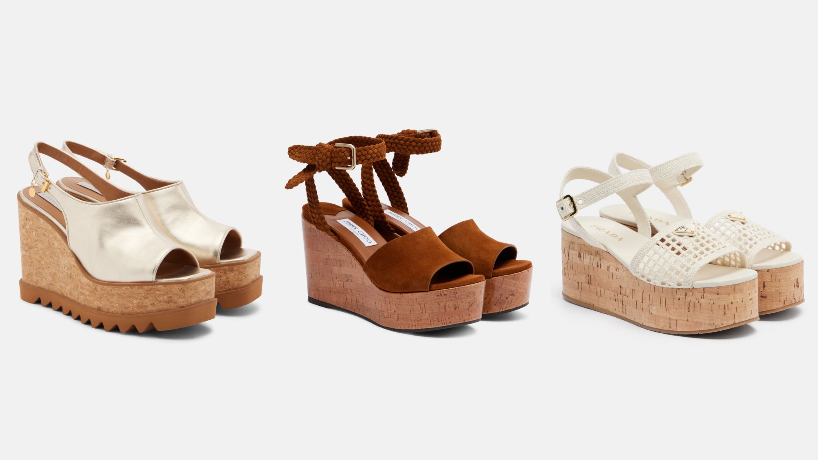 Da sinistra: Stella McCartney; Jimmy Choo; Prada - Courtesy Press Office