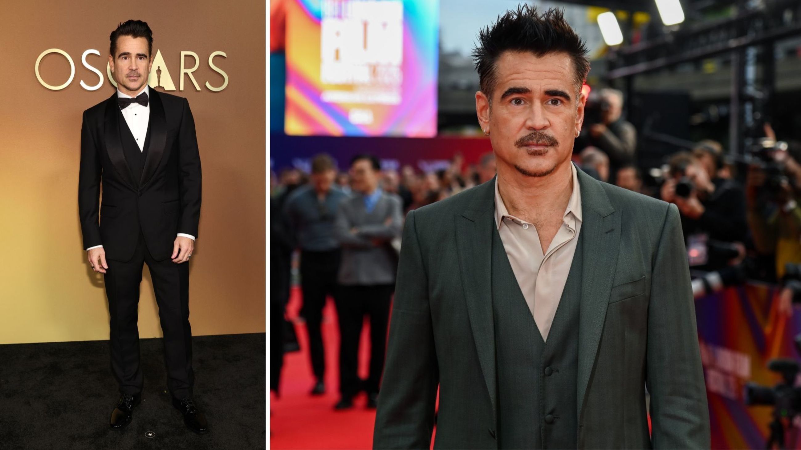  Colin Farrell partecipa alla 16ª edizione dei Governors Awards, tenutasi nella Ray Dolby Ballroom il 16 novembre 2025 a Hollywood, in California; Colin Farrell partecipa alla proiezione di gala di Ballad Of A Small Player durante la 69ª edizione del BFI London Film Festival, presso la Royal Festival Hall, il 9 ottobre 2025 a Londra, in Inghilterra - Credits: Getty Images