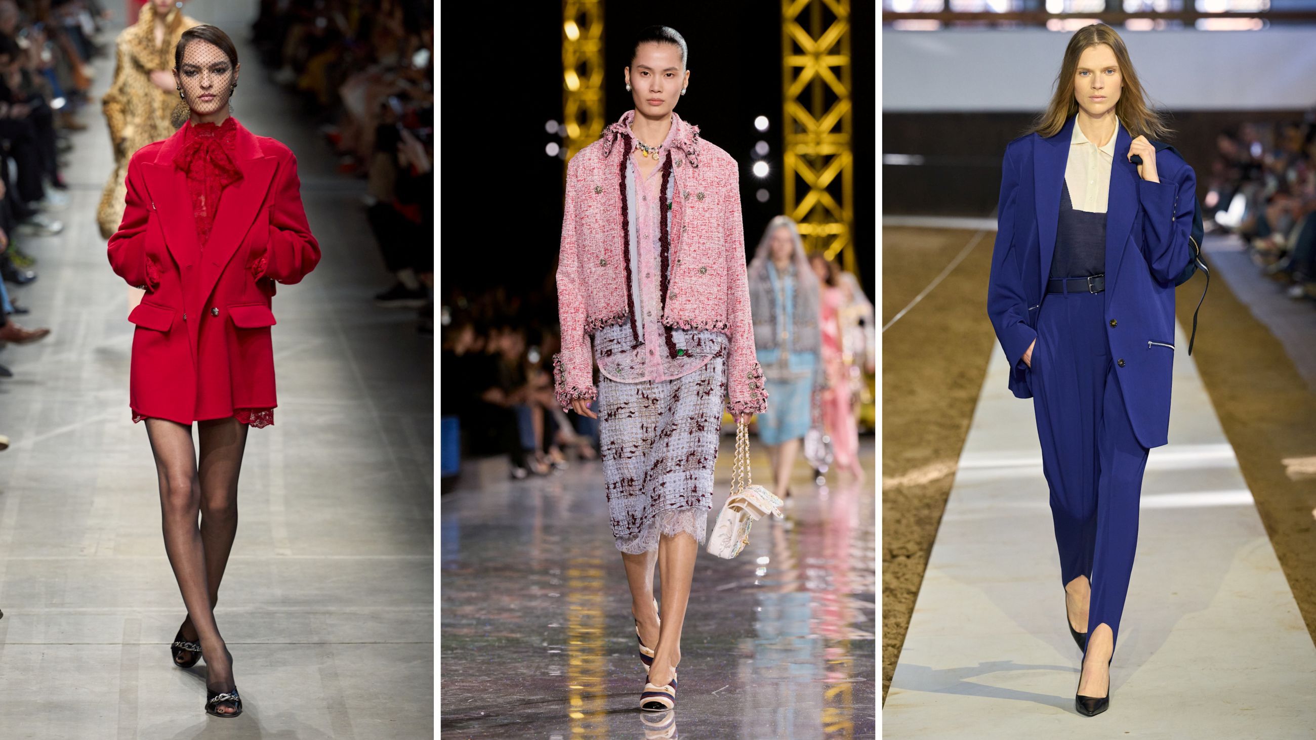 Dalle passerelle FW26: da sinistra Ermanno Scervino; Chanel; Stella McCartney - Credits: Launchmetrics.com/Spotlight
