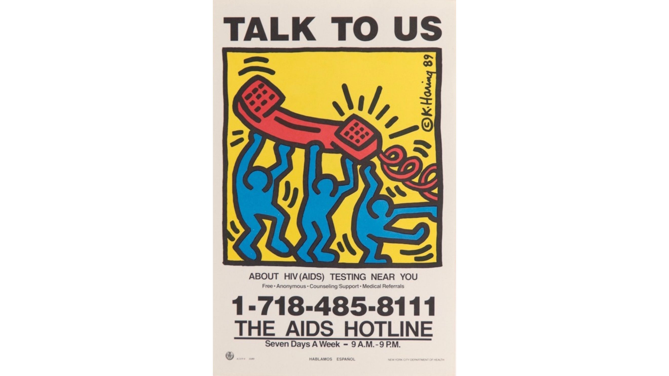 Keith Haring Poster for National Coming Out Day. Manifesto per la Giornata nazionale del Coming Out 101,4 × 76,2 cm © Keith Haring Foundation Courtesy of Nakamura Keith Haring Collection