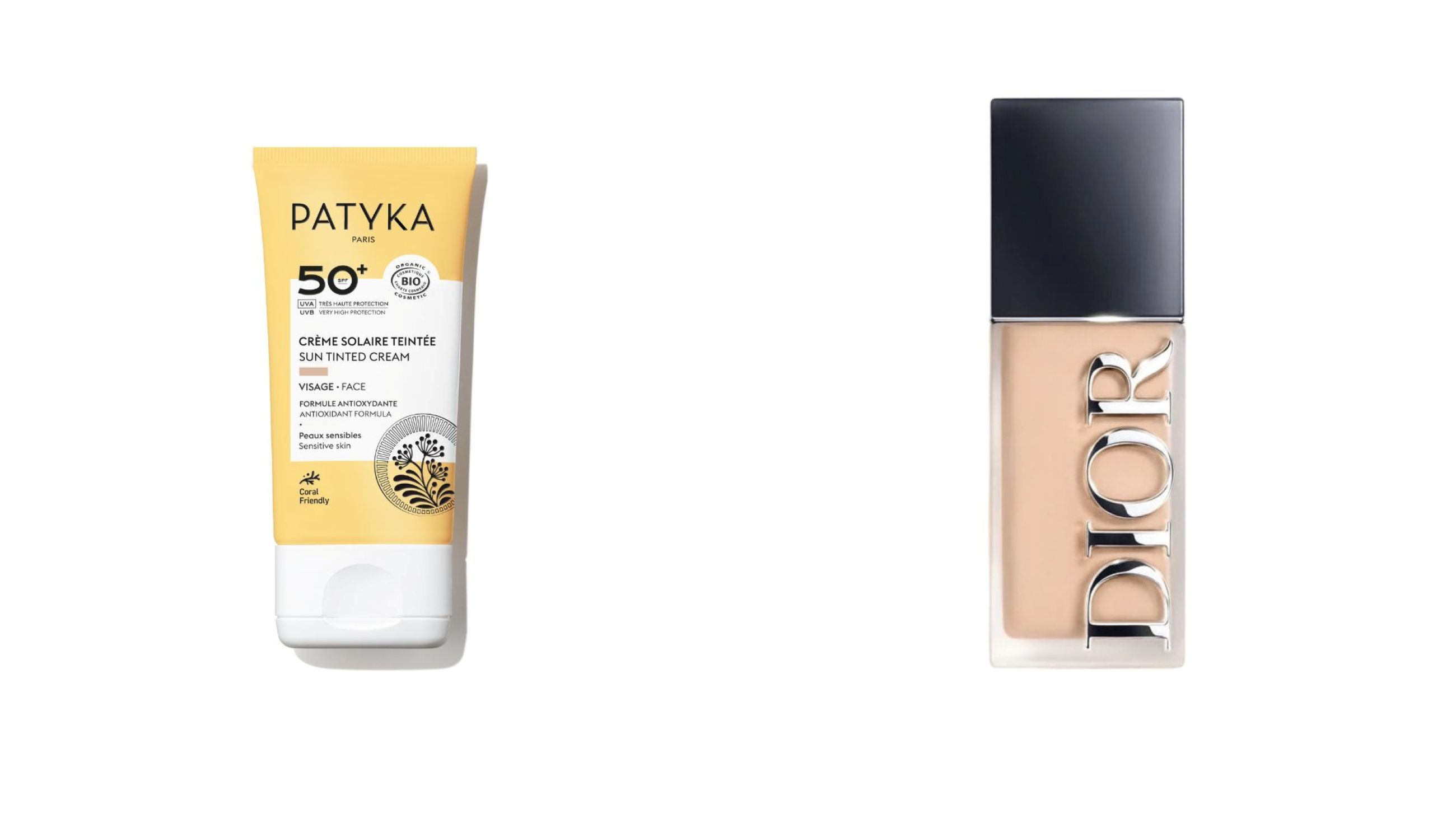 Patyka, Crème Solaire Teintée; Dior, Forever Skinwear - Credits: Courtesy Press Office