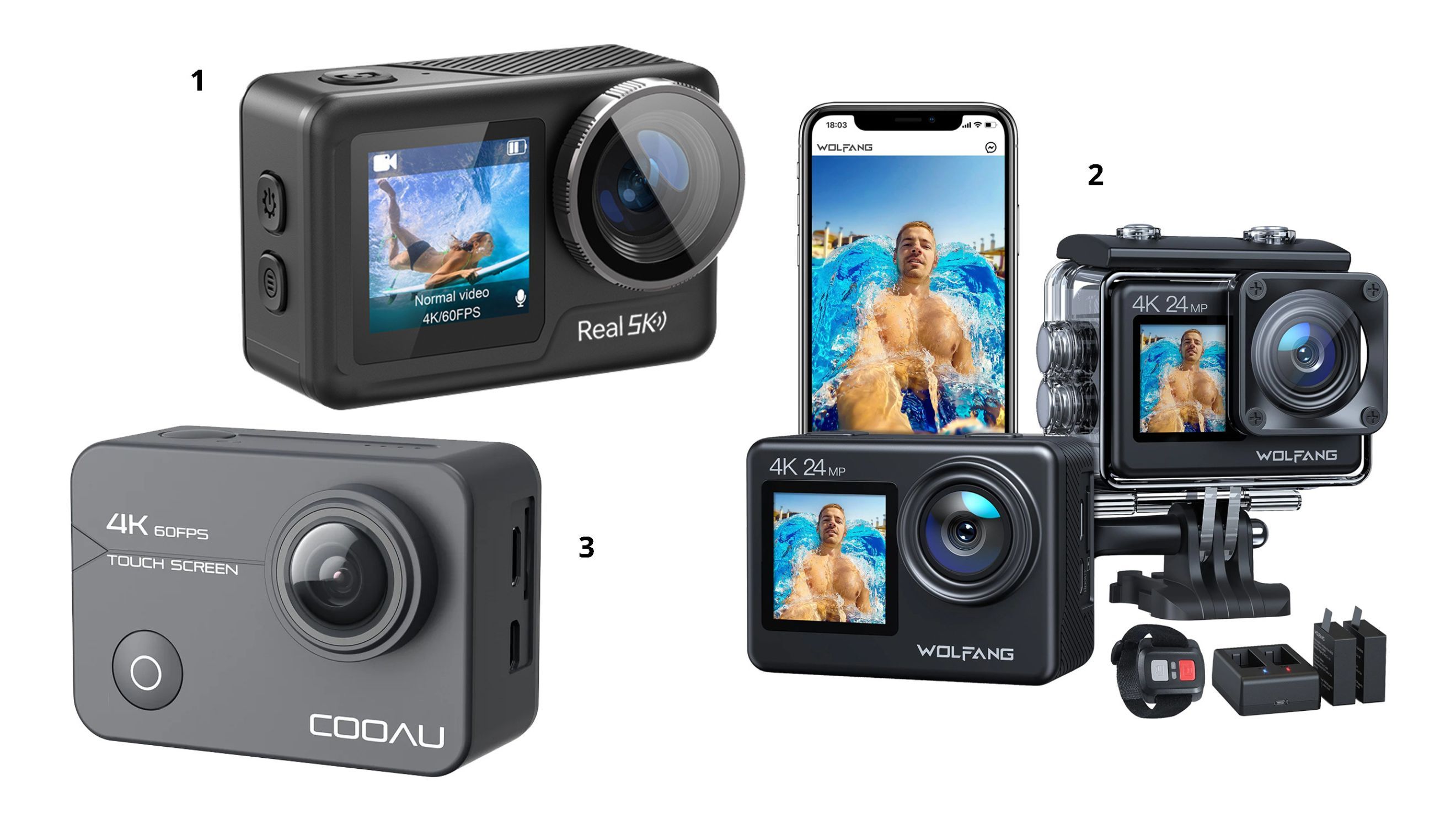 1. Hiicam Speed50 Real 5K; 2. Wolfgang GA200; 3. COOAU New SPC02 - Crediti: M. Dall’Ava 