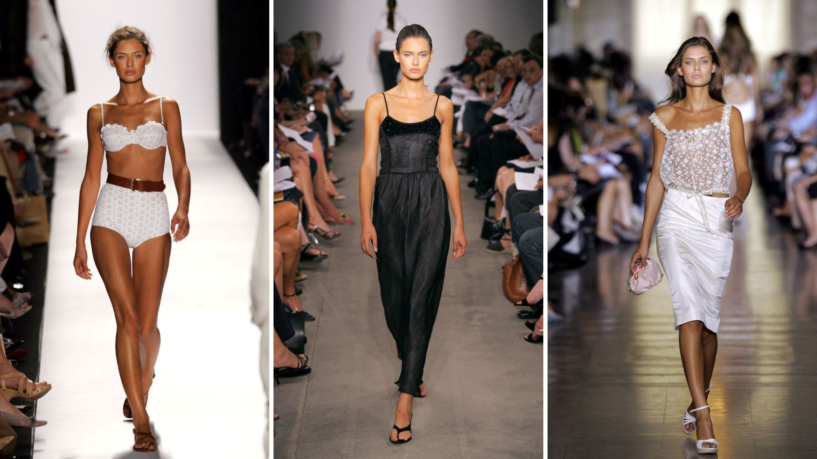 Da sinistra verso destra: Micheal Kors SS06; Narciso Rodriguez SS06; Jill Stuart SS06 Credit Getty Images
