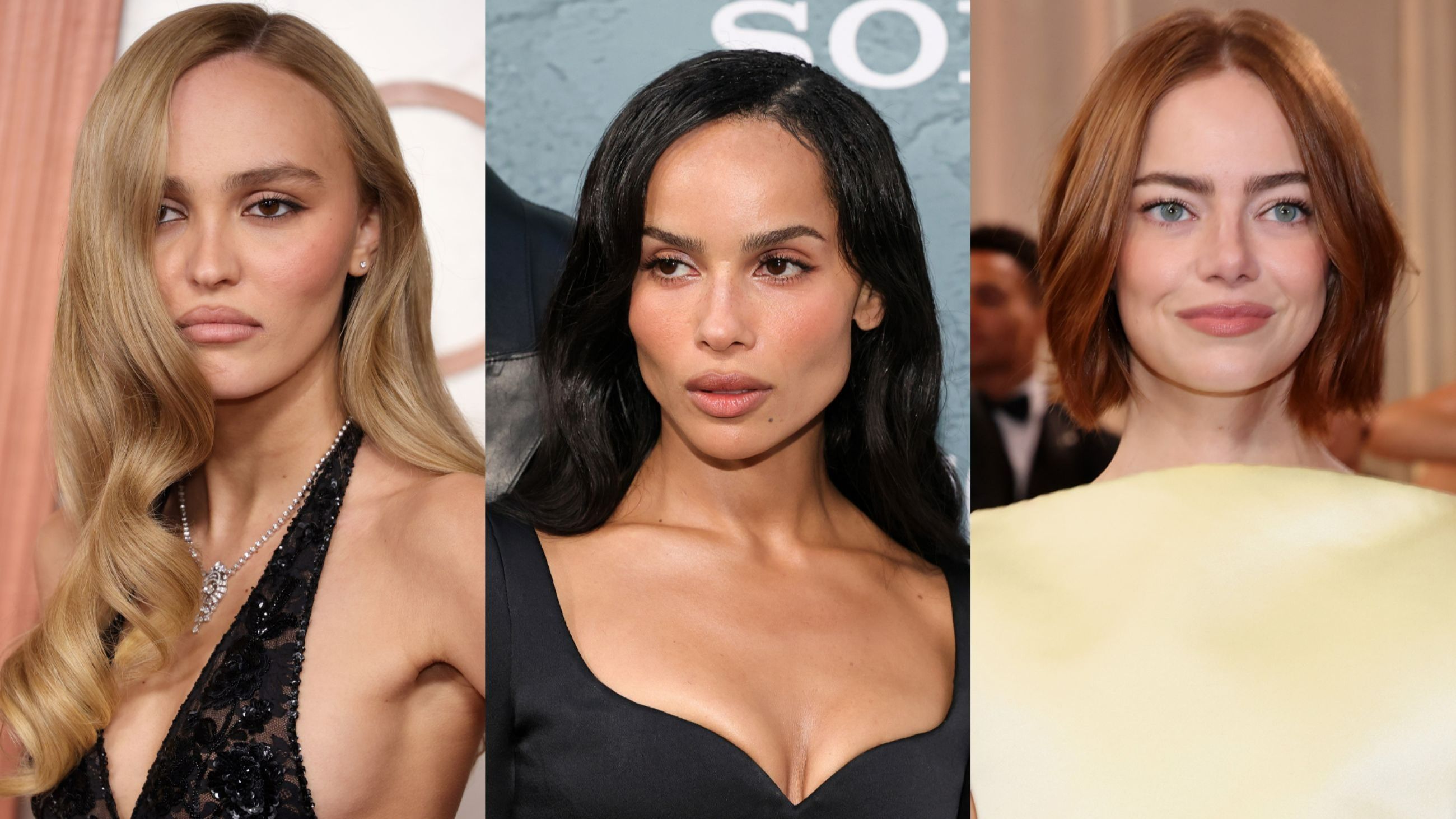 Da sinistra: Lily-Rose Depp; Zoe Kravitz; Emma Stone - Credits Getty Images 