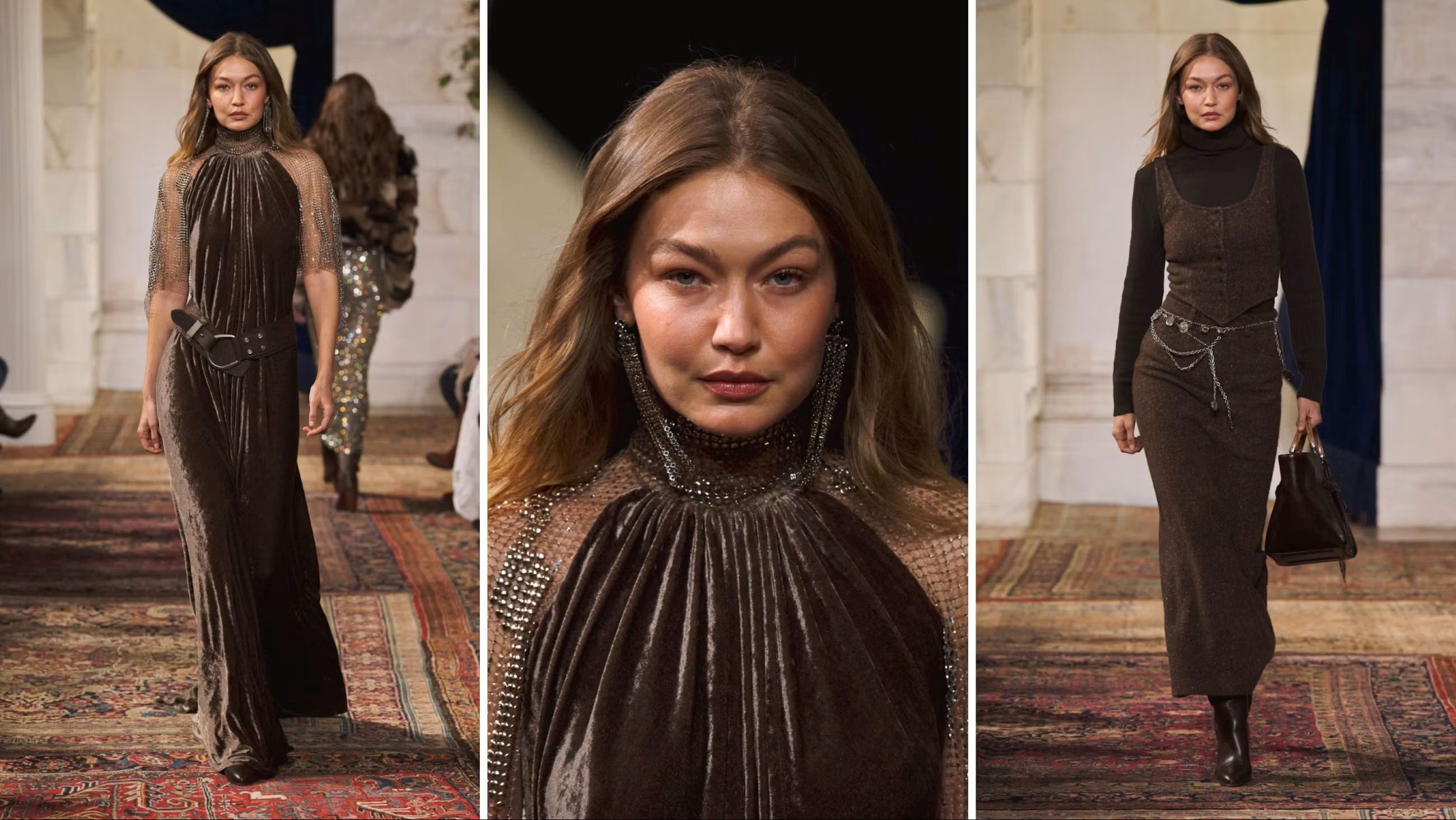 Gigi Hadid sfila per Ralph Lauren FW26 - Credits Launchmetrics.com/Spotlight 