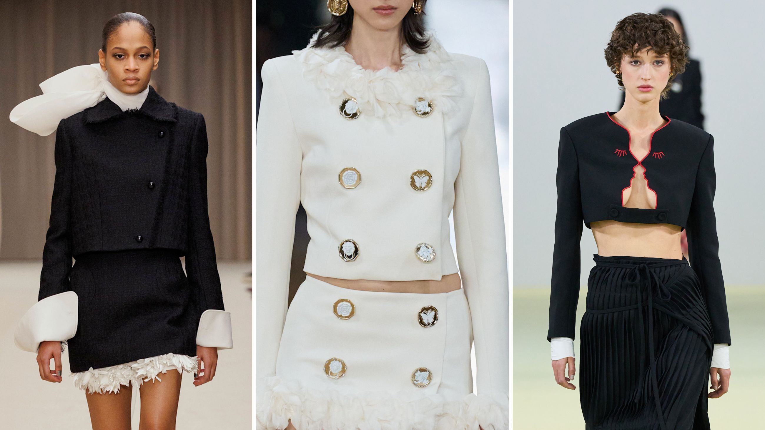 Sfilate FW26: da sinistra Alexander McQueen; Blumarine; Vivetta - Credits: Launchmetrics.com/Spotlight