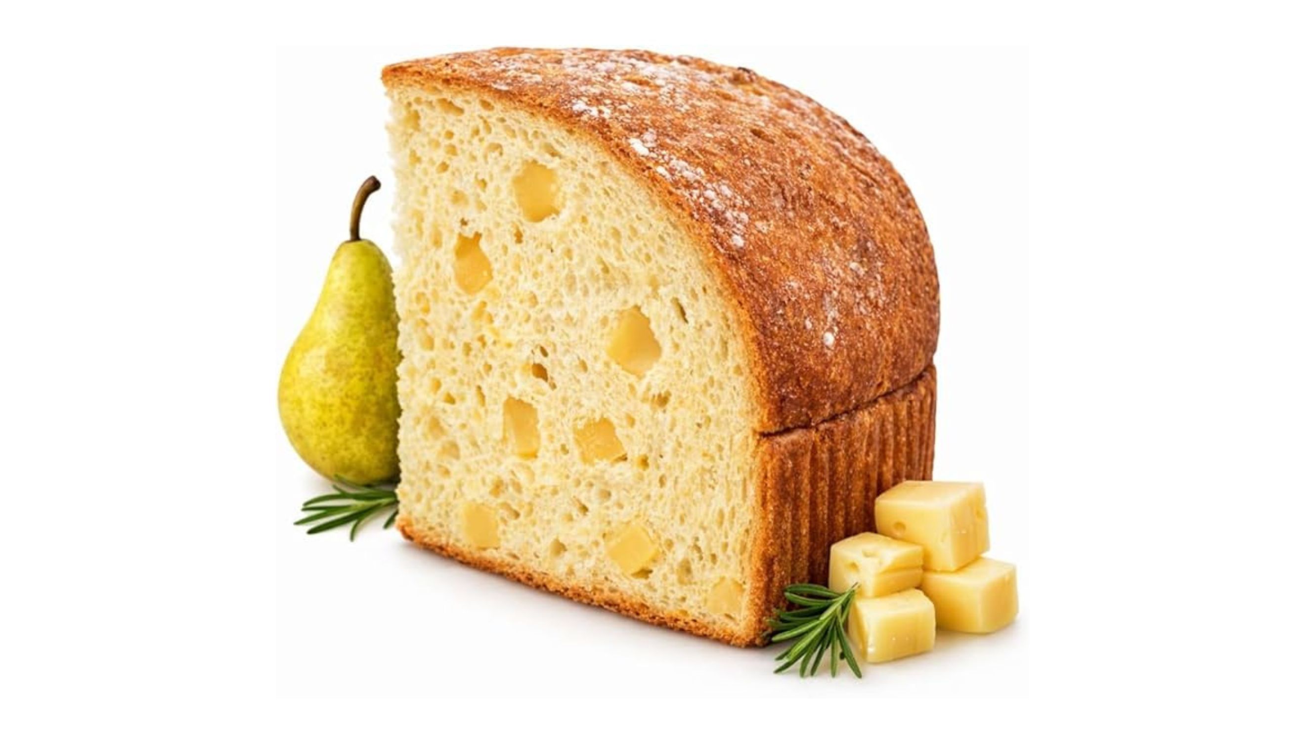 La colomba salata formaggio e pere creata da Bruno Barbieri per Motta