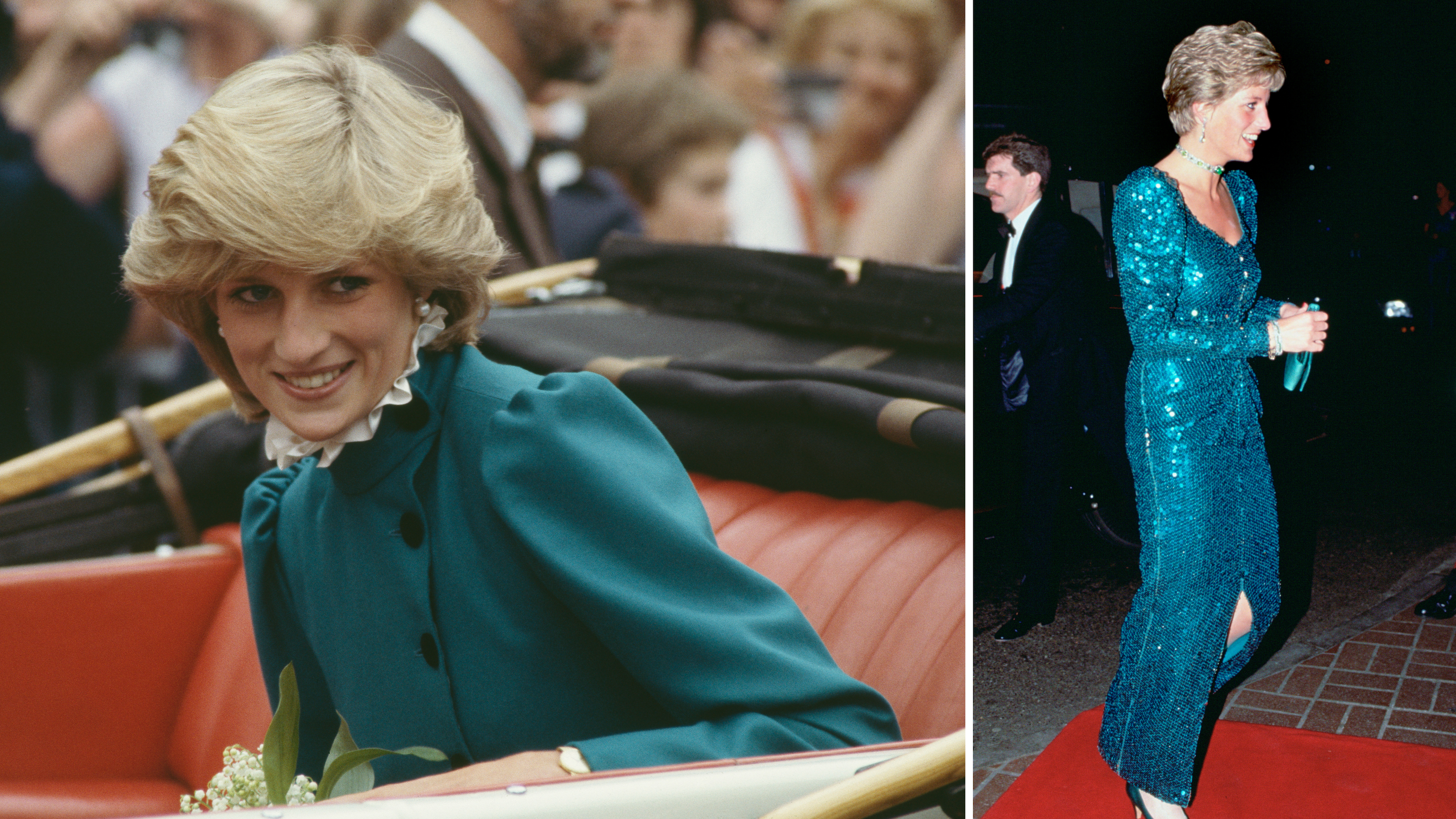 Lady Diana al St. Columbus Major in Cornovaglia nel 1983; La Principessa al Diamond Ball al Royal Lancaster Hotel nel 1990
Credit: Getty Images