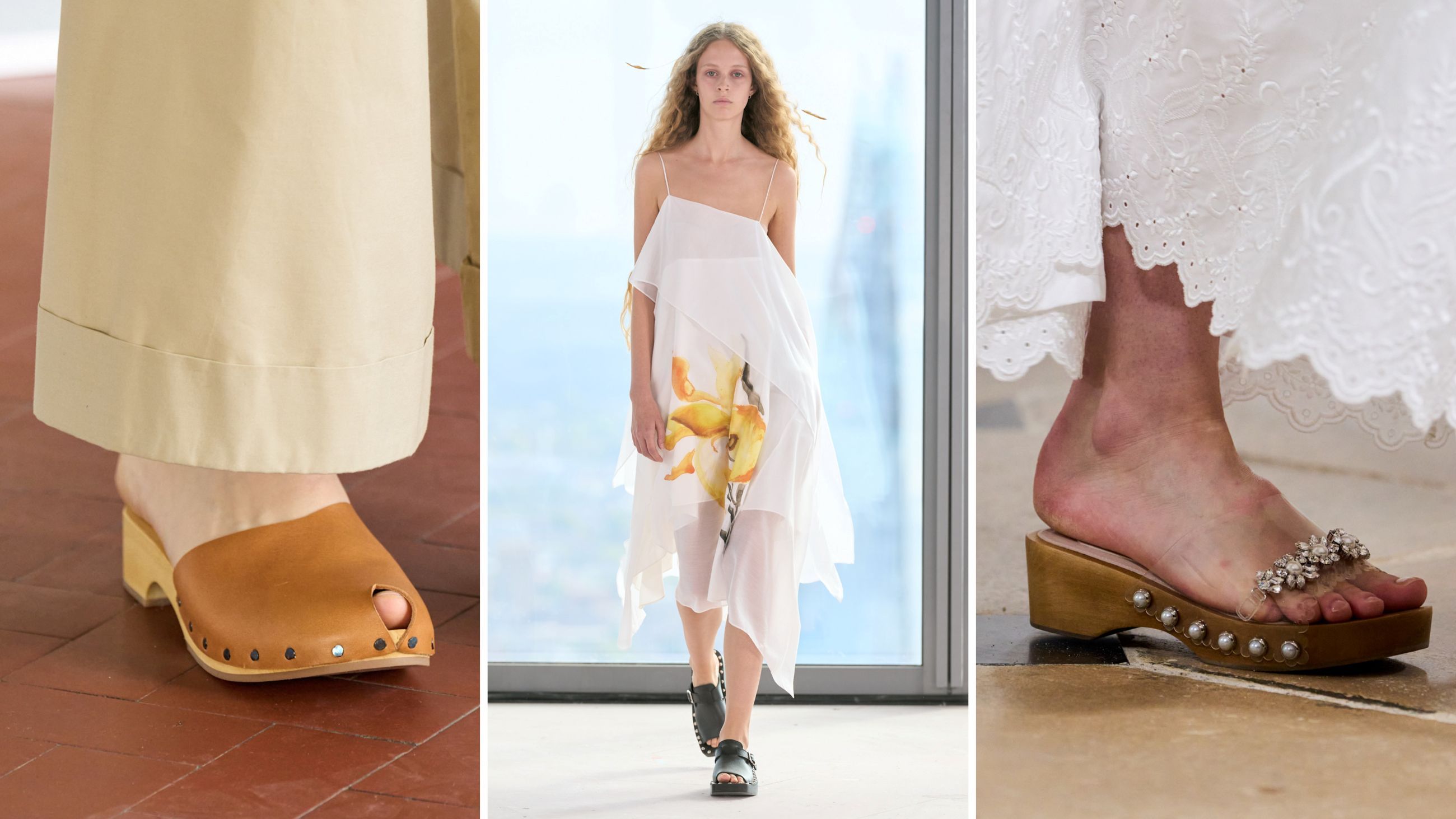 Dalle collezioni PE26: da sinistra modelli Gabriela Regis; Marques’Almeida; Simone Rocha - Credits: Launchmetrics.com/Spotlight