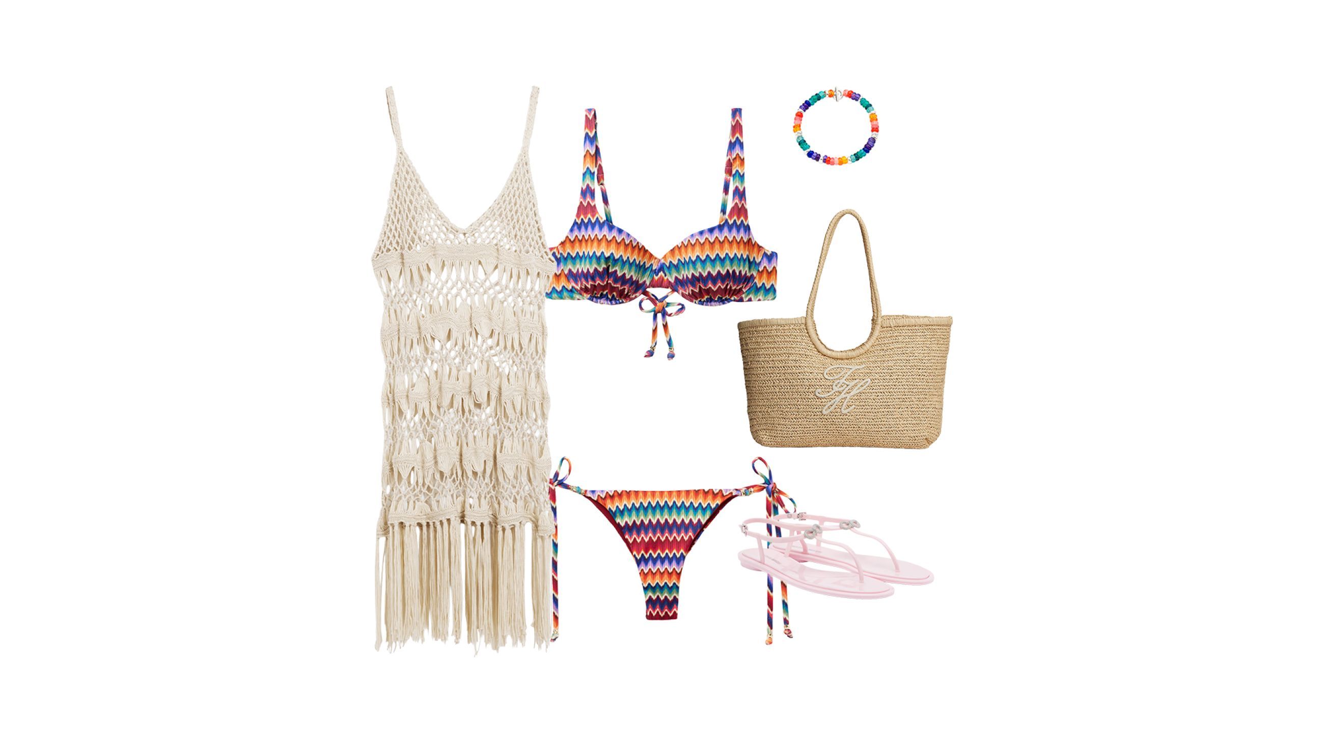 Costume Calzedonia, Abito Desigual, Sandali Mach&Mach, Borsa Tommy Hilfiger, Collana Dodo - Credits: Courtesy Press Office