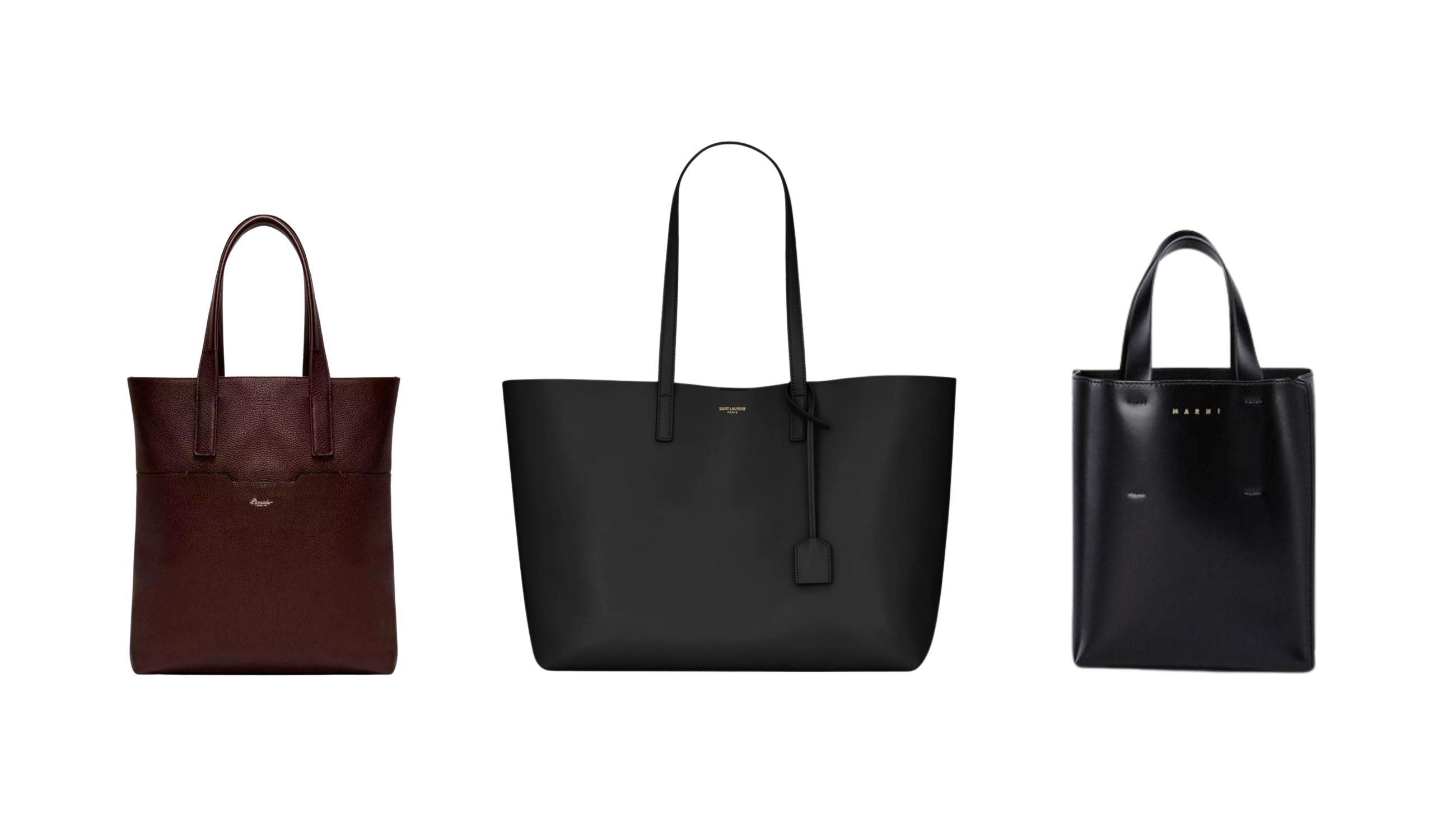 Da sinistra: Pineider; Saint Laurent; Marni 